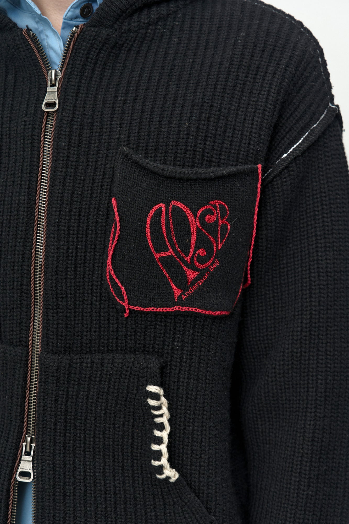 Andersson Bell - Unisex Heart Logo Hood Zip-Up Sweater (Black) product image 12 | TRAB K-Fashion Australia