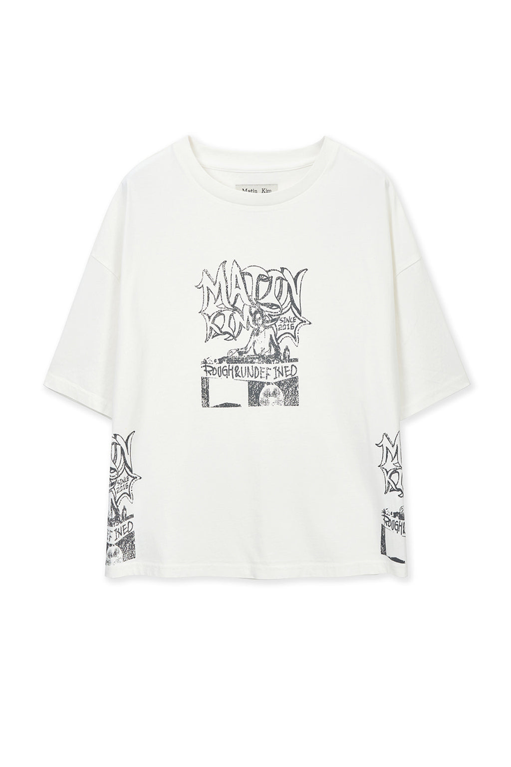 Matin Kim - Vintage Graffiti Artwork Top (White) product image 1 | TRAB K-Fashion Australia