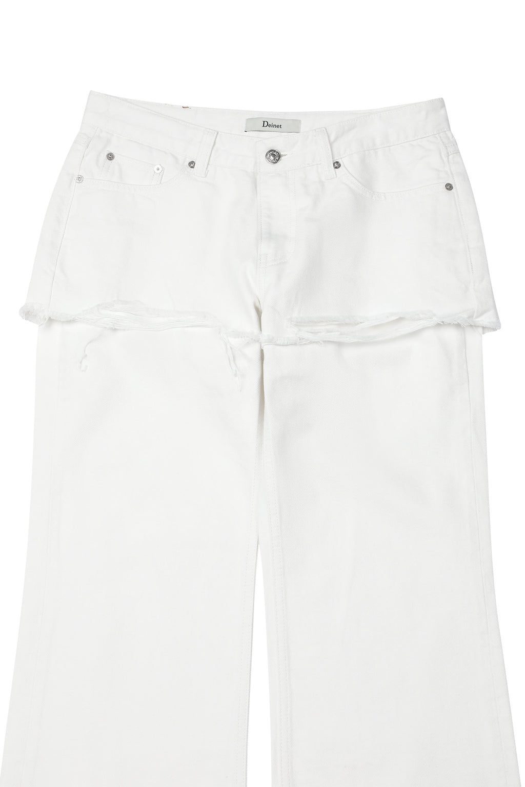 Deinet - Layered Semi Bootscut Denim Pants (White) product image 10 | TRAB K-Fashion Australia