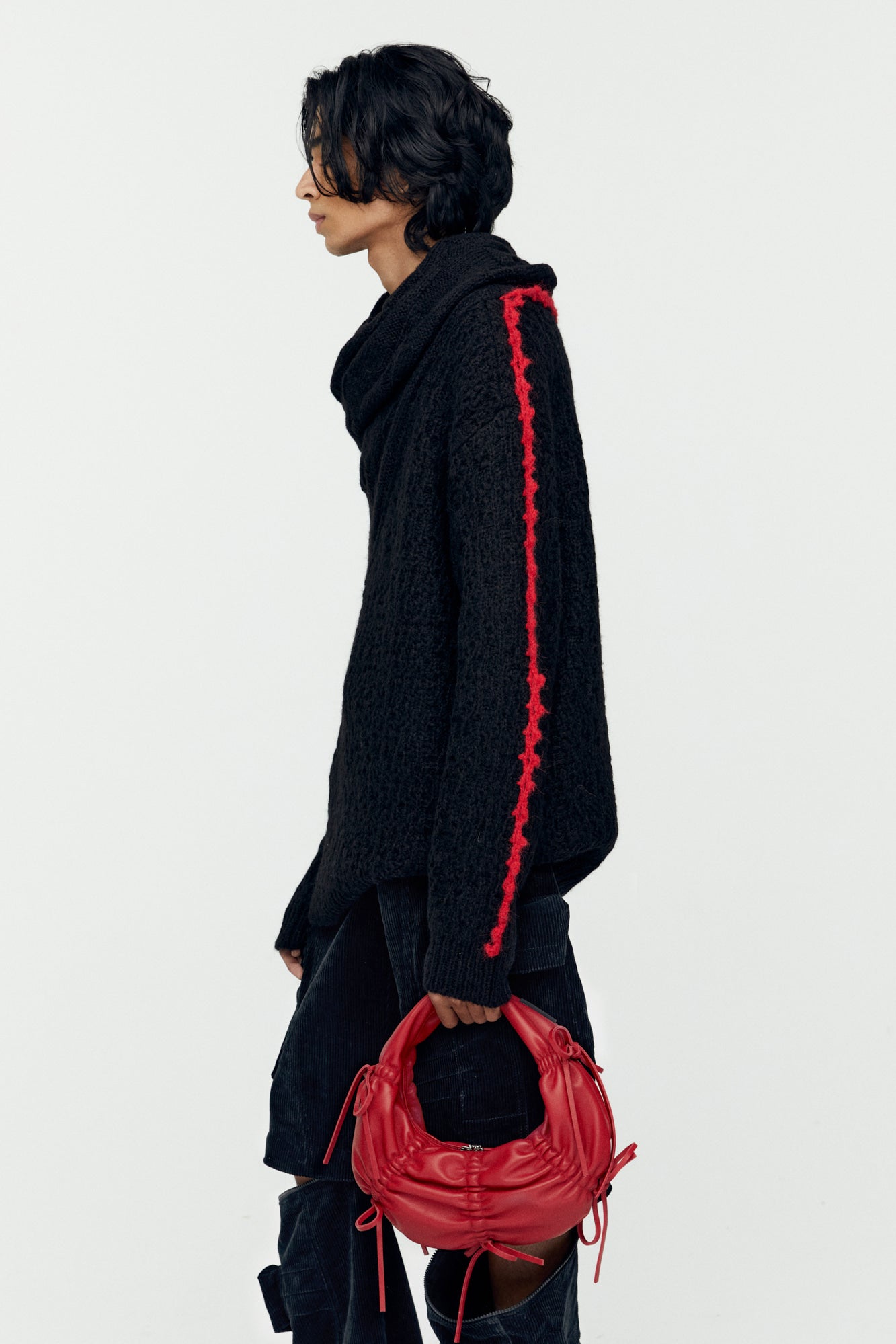 Andersson Bell - Arelin Shawl Layered Sweater (Black) product image 3 | TRAB K-Fashion Australia
