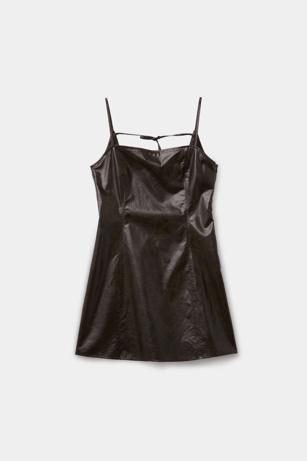 Coor - Fake Leather Back Strap Dress (Brown) product image 1 | TRAB K-Fashion Australia