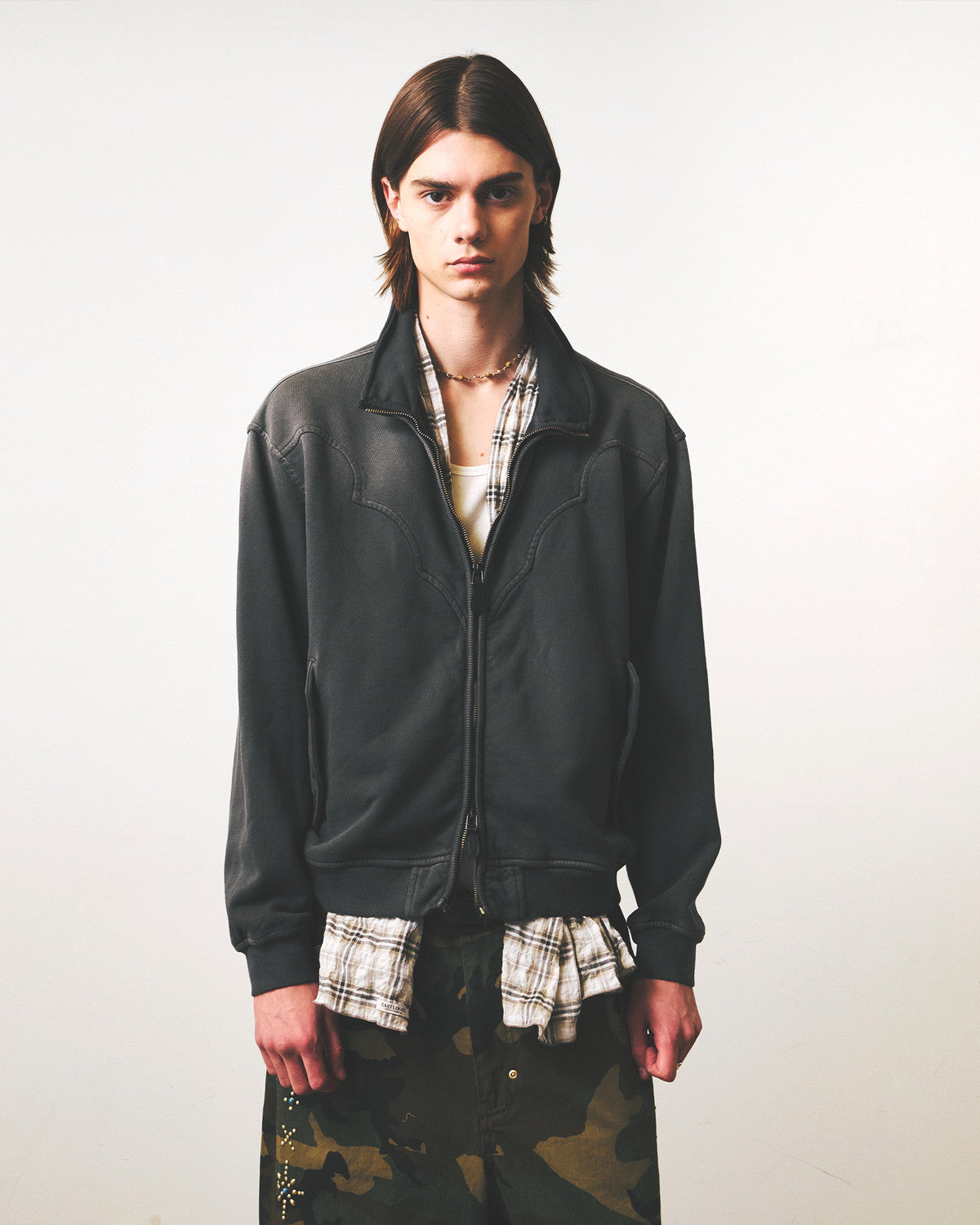 Eastlogue - Country Western Zip Up Sweat (Vintage Charcoal) product image 3 | TRAB K-Fashion Australia