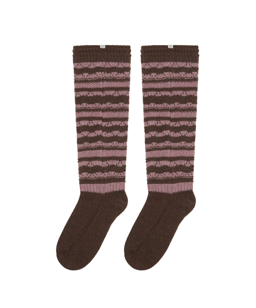 Coyseio - Striped Mori Knee Socks (Brown) product image 10 | TRAB K-Fashion Australia