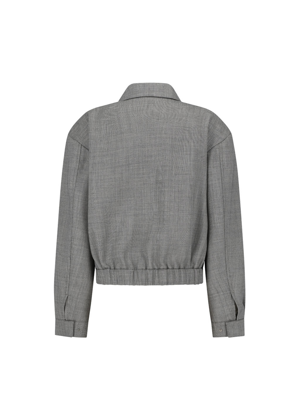 Amomento - Wool Crop Zip-up Jumper (Grey Beige) product image 6 | TRAB K-Fashion Australia