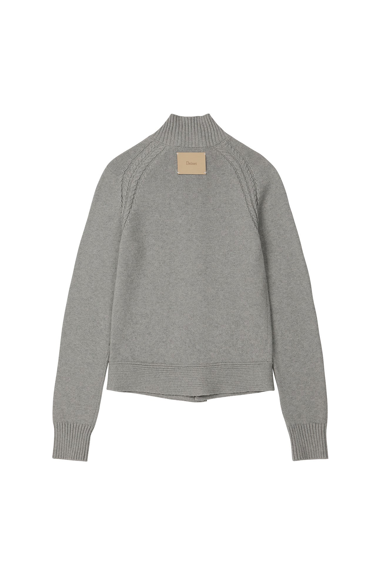 Deinet - High-Neck Stud Knit Outer (Melange Grey) product image 10 | TRAB K-Fashion Australia