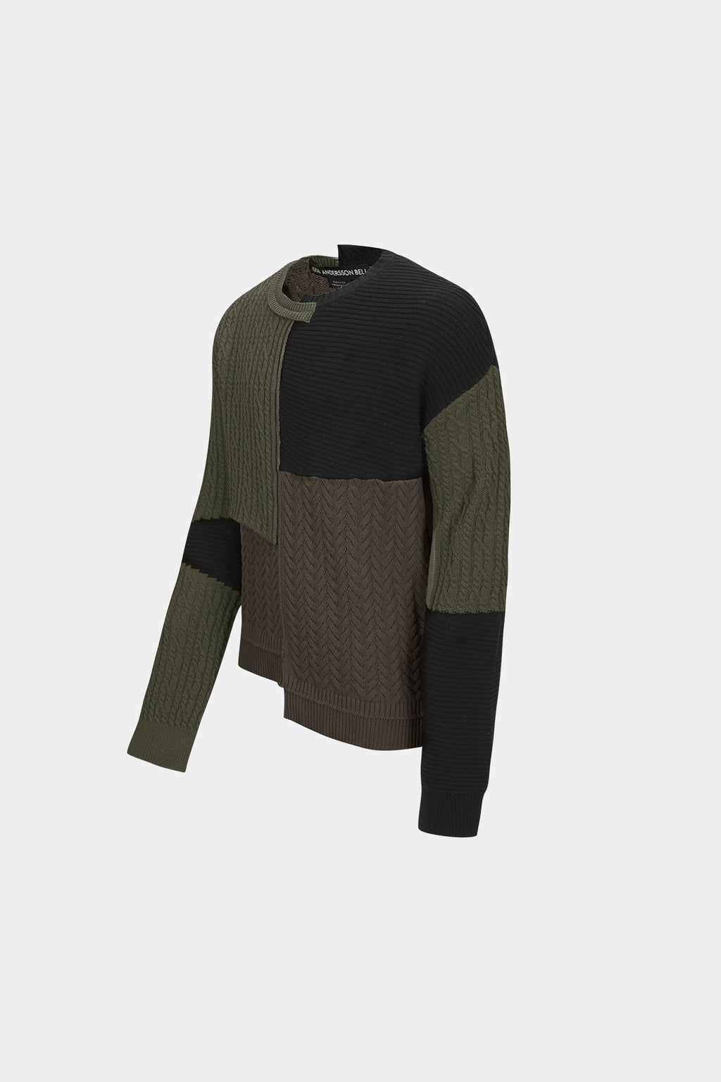 Andersson Bell - Patchwork Asymmetric Crewneck Sweater (Multi) product image 7 | TRAB K-Fashion Australia