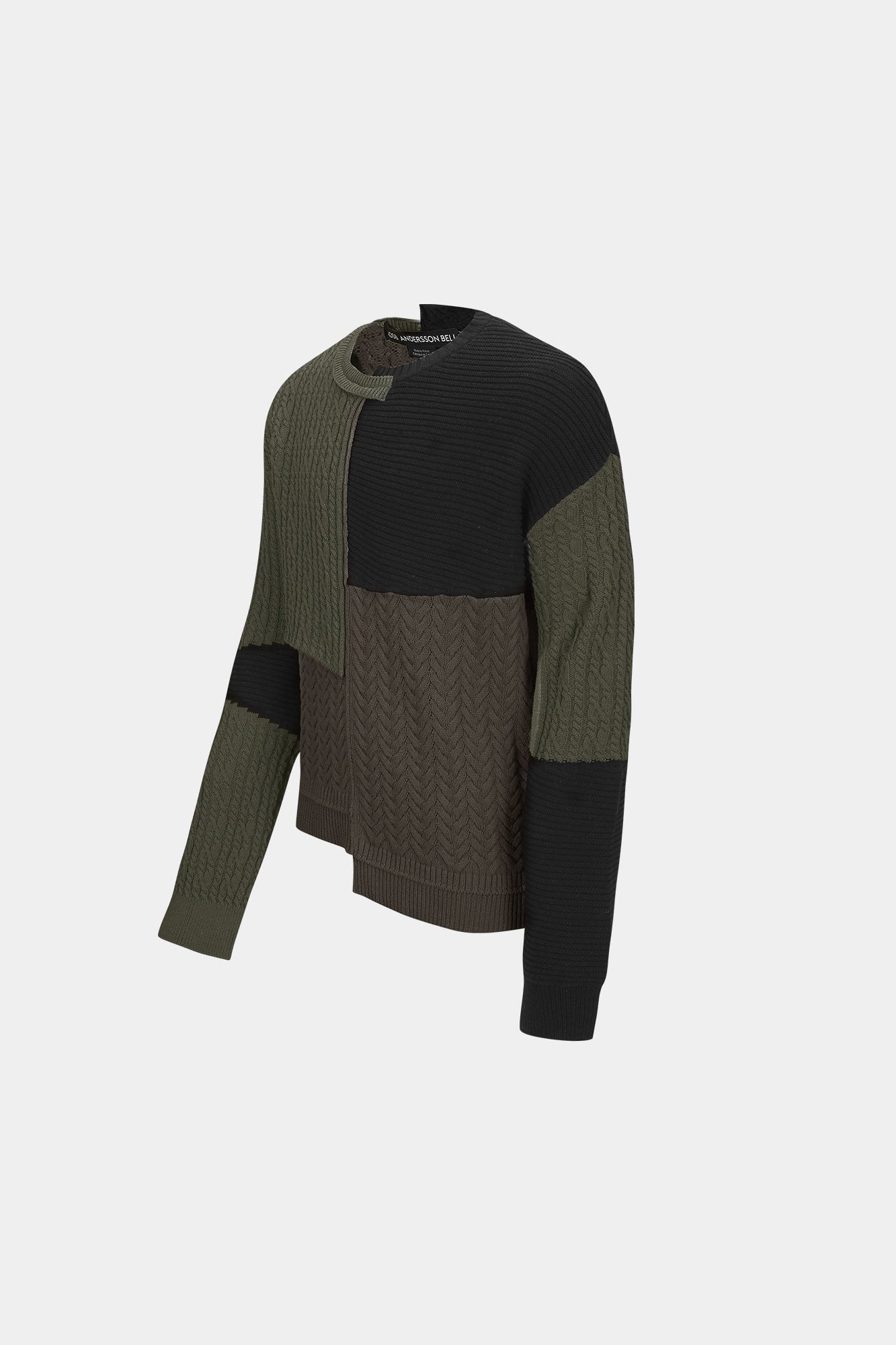 Andersson Bell - Patchwork Asymmetric Crewneck Sweater (Multi) product image 7 | TRAB K-Fashion Australia