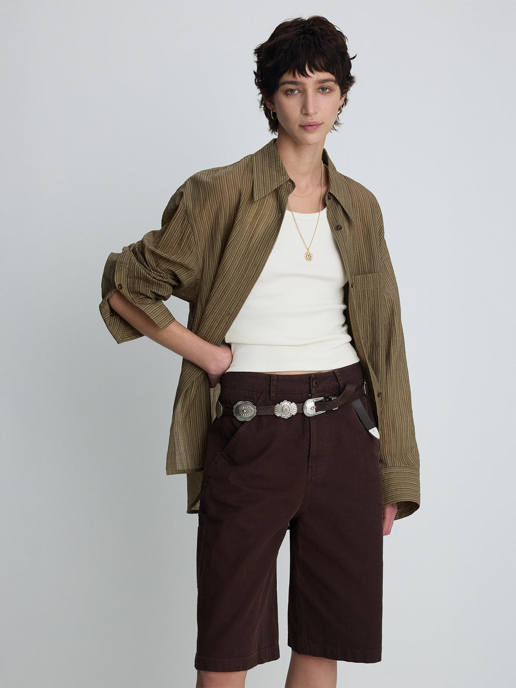 Tonywack - Cotton Relaxed Utility Shorts (Burnt Marron) product image 4 | TRAB K-Fashion Australia