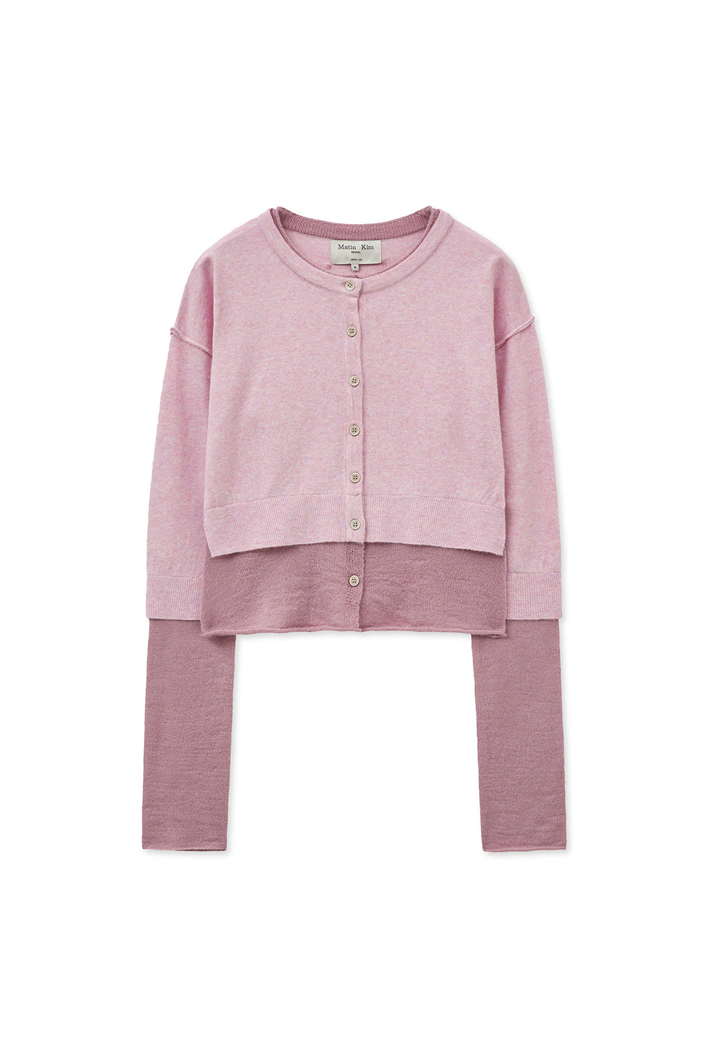 Matin Kim - Layered Texture Knit Cardigan (Lilac) product image 1 | TRAB K-Fashion Australia