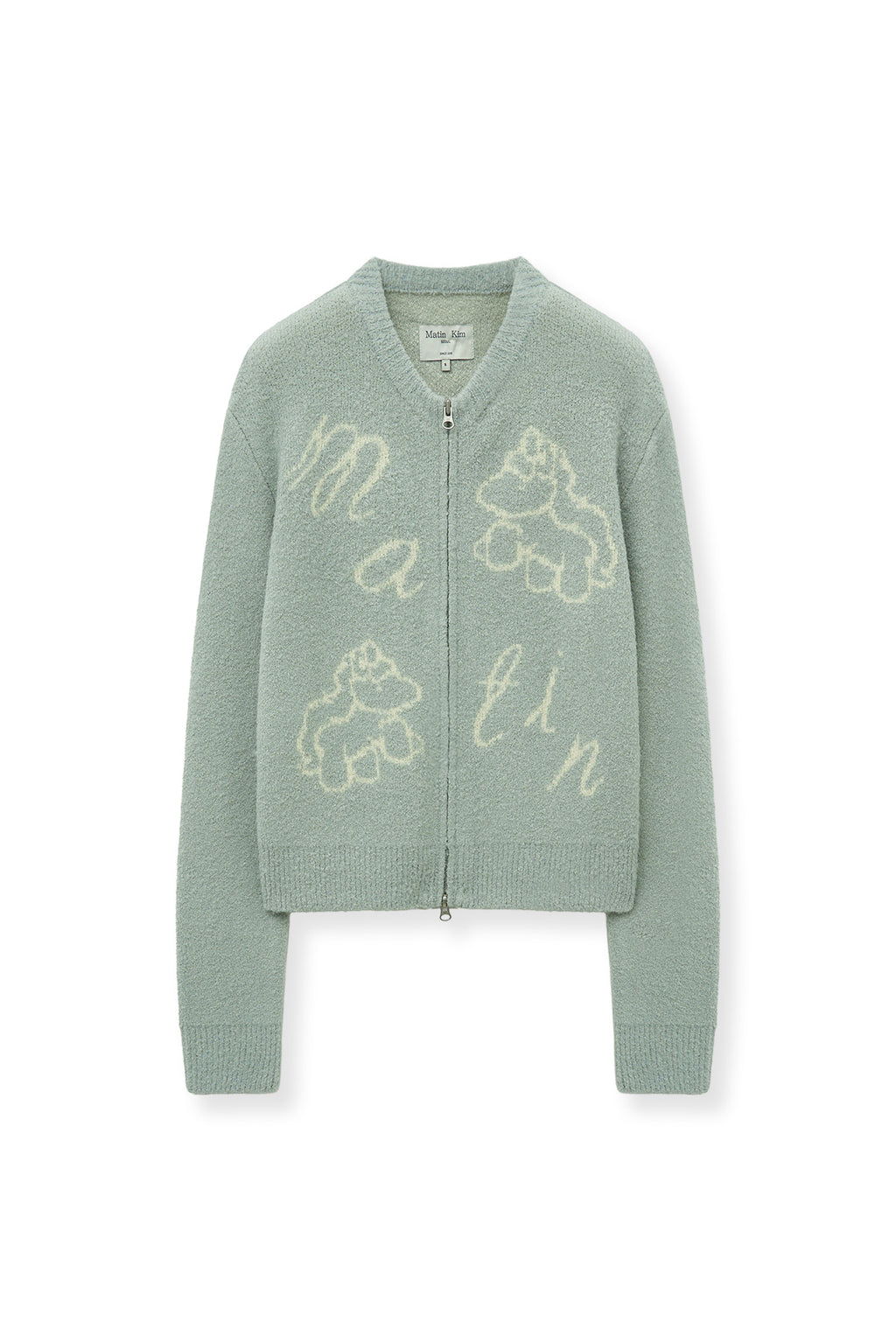 Matin Kim - Matin Poni Coni Knit Zip Up (Mint) product image 2 | TRAB K-Fashion Australia