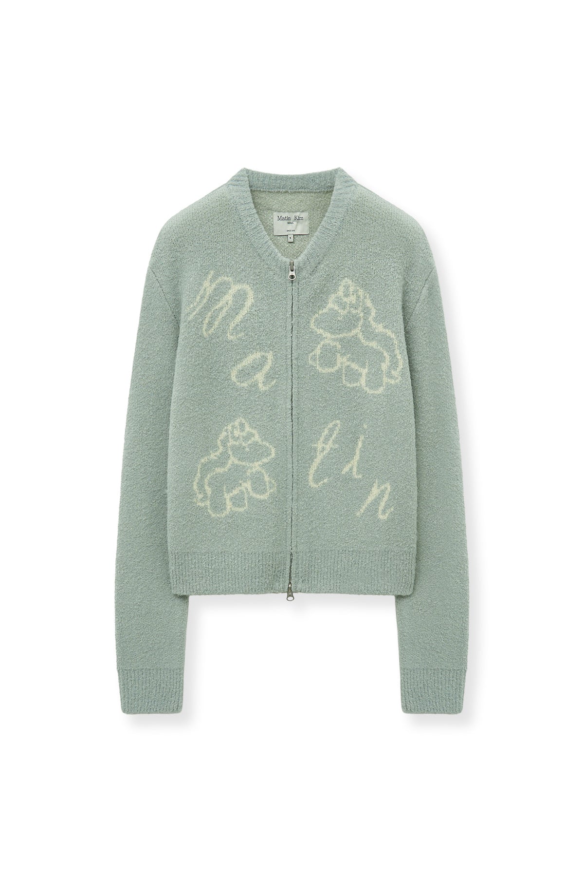 Matin Kim - Matin Poni Coni Knit Zip Up (Mint) product image 2 | TRAB K-Fashion Australia