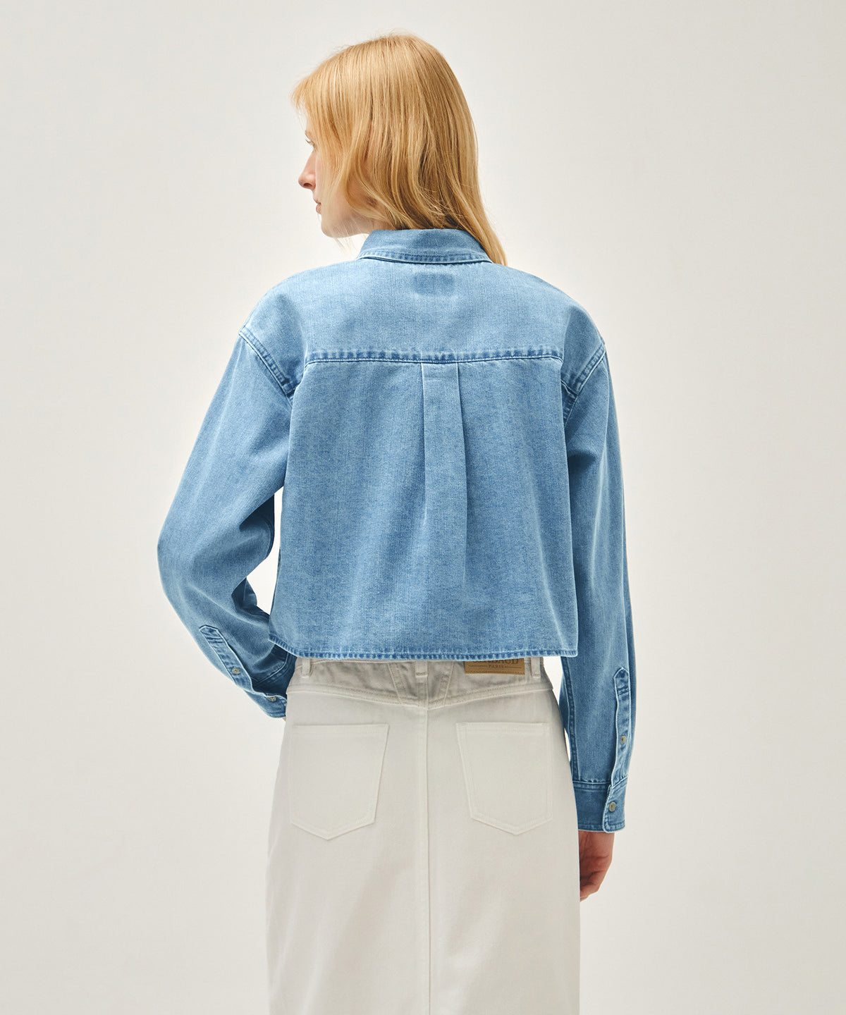 Marithe & Francois Girbaud - Crop Denim Shirt (Light Blue) product image 3 | TRAB K-Fashion Australia