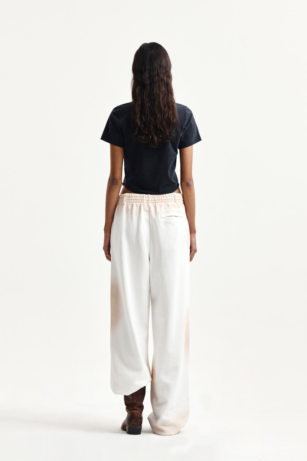 Matin Kim - Graffiti Round Hem Crop Top (Navy) product image 7 | TRAB K-Fashion Australia