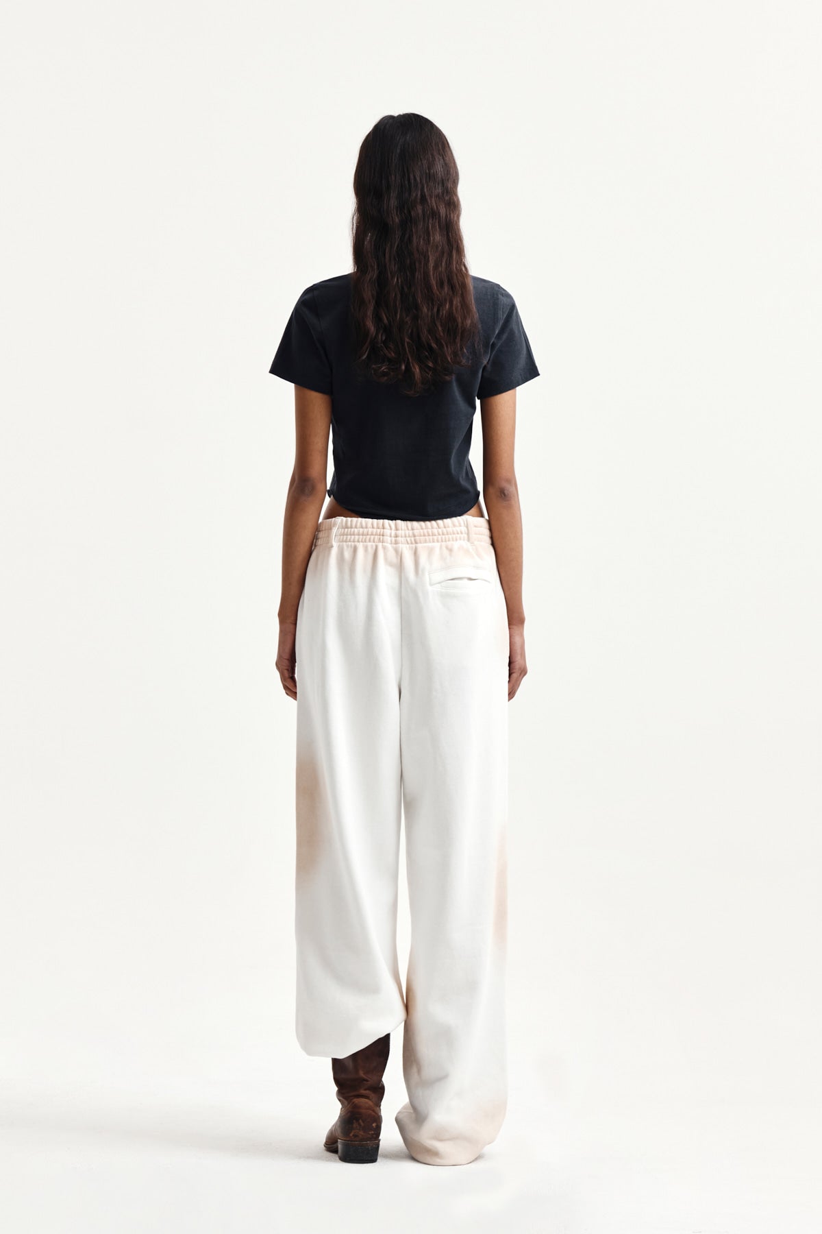 Matin Kim - Graffiti Round Hem Crop Top (Navy) product image 7 | TRAB K-Fashion Australia