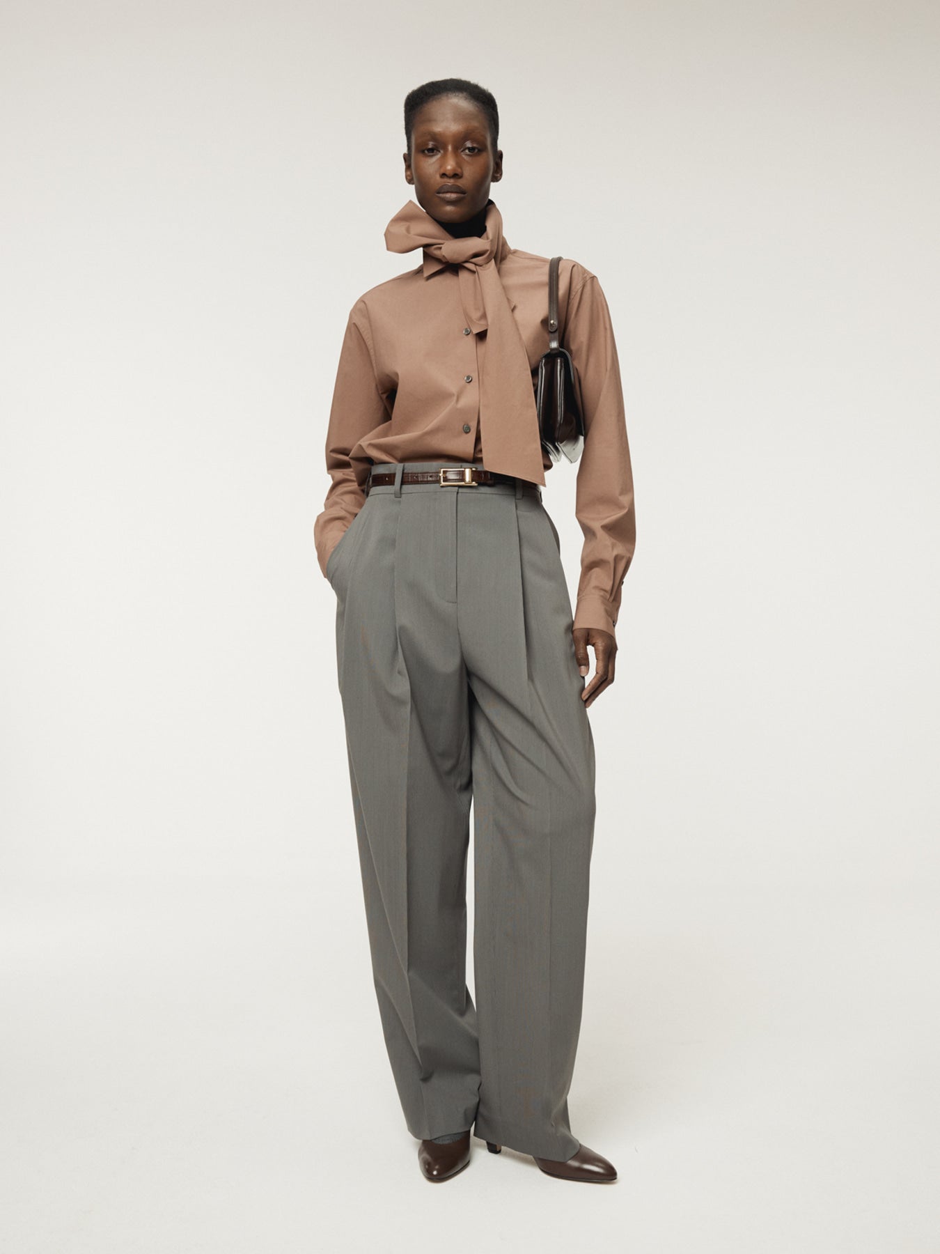 Recto - Powdery Cotton Scarf Shirt (Rust Pink) product image 6 | TRAB K-Fashion Australia