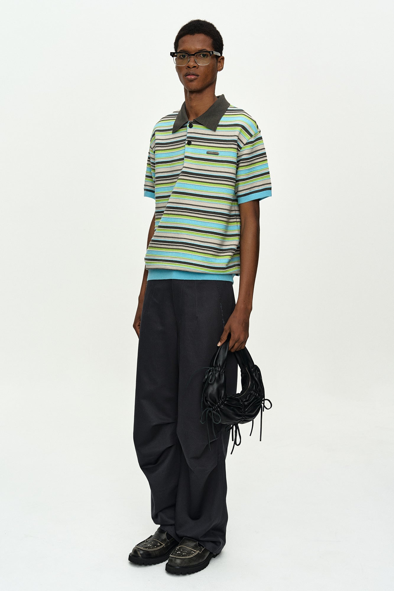 Andersson Bell - Stripe Wool Polo Sweater (Sky Blue) product image 3 | TRAB K-Fashion Australia
