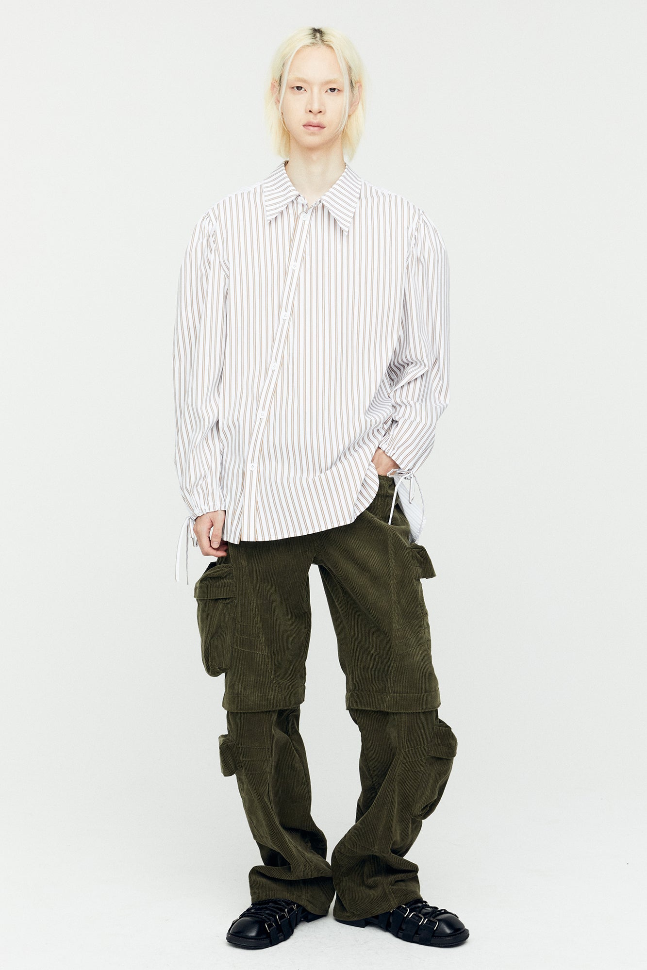 Andersson Bell - Milano Corduroy Cargo Pants (Khaki) product image 2 | TRAB K-Fashion Australia