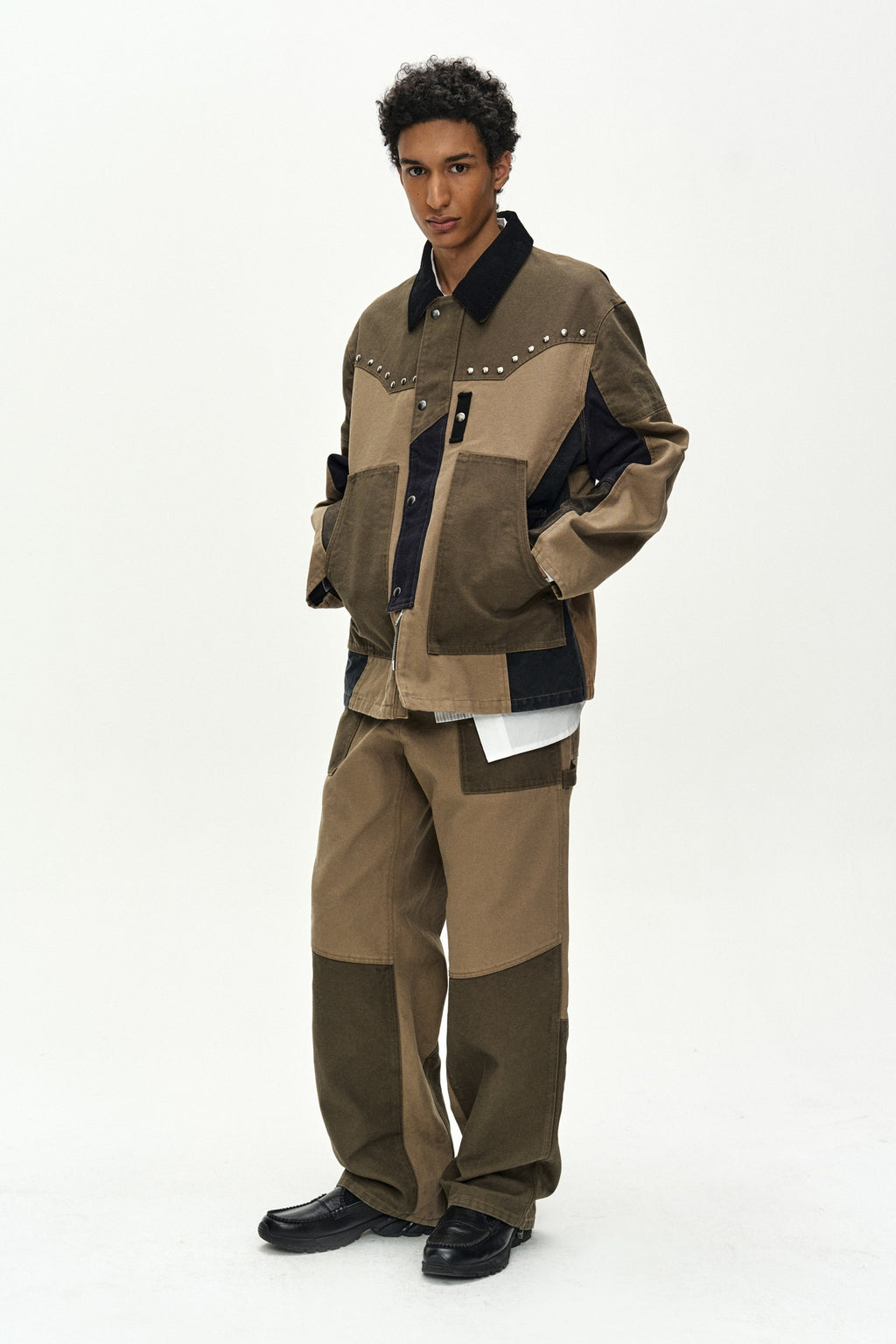 Andersson Bell - Austin Patchwork Washed Jacket (khaki) (Khaki) product image 4 | TRAB K-Fashion Australia