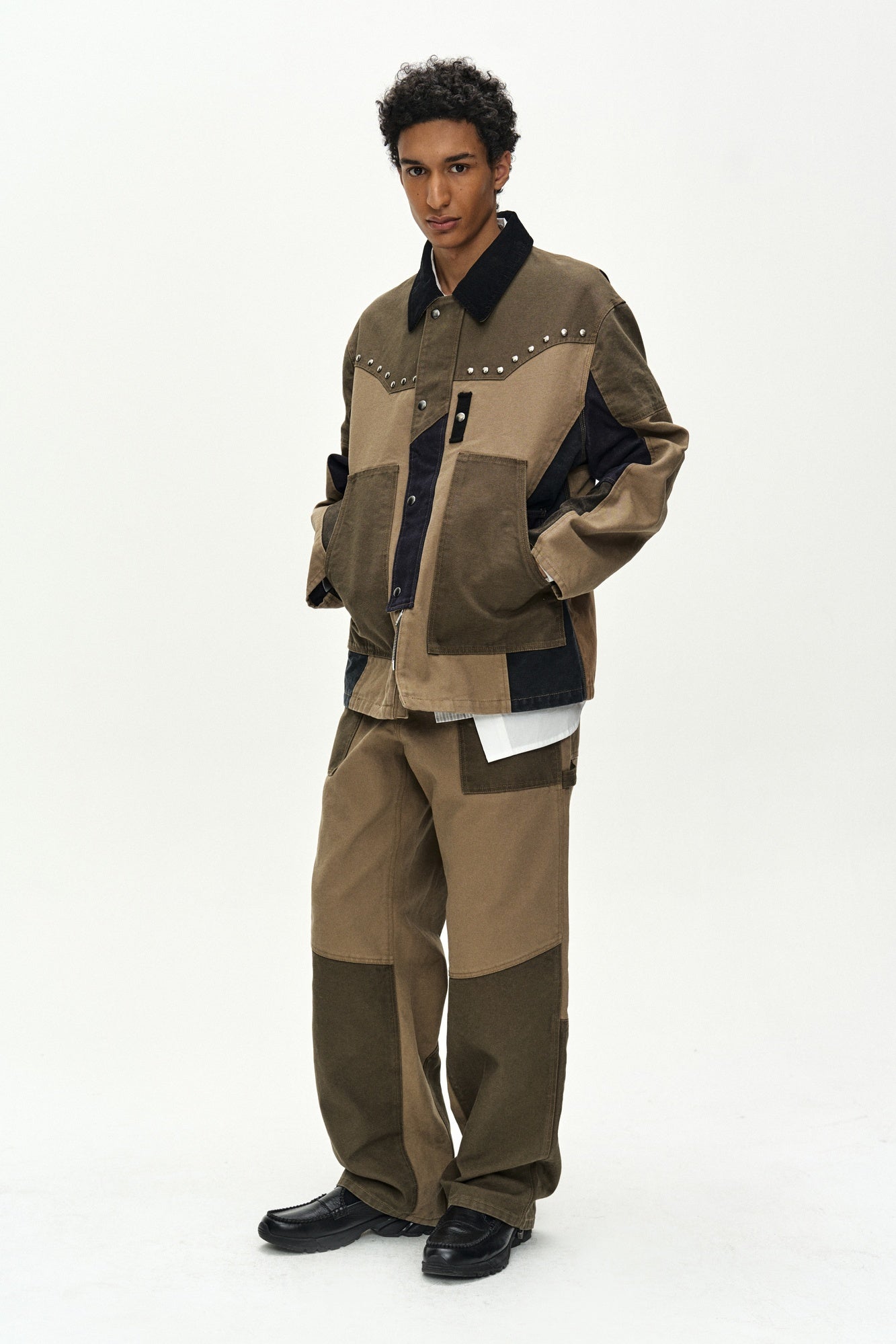 Andersson Bell - Austin Patchwork Washed Jacket (khaki) (Khaki) product image 4 | TRAB K-Fashion Australia