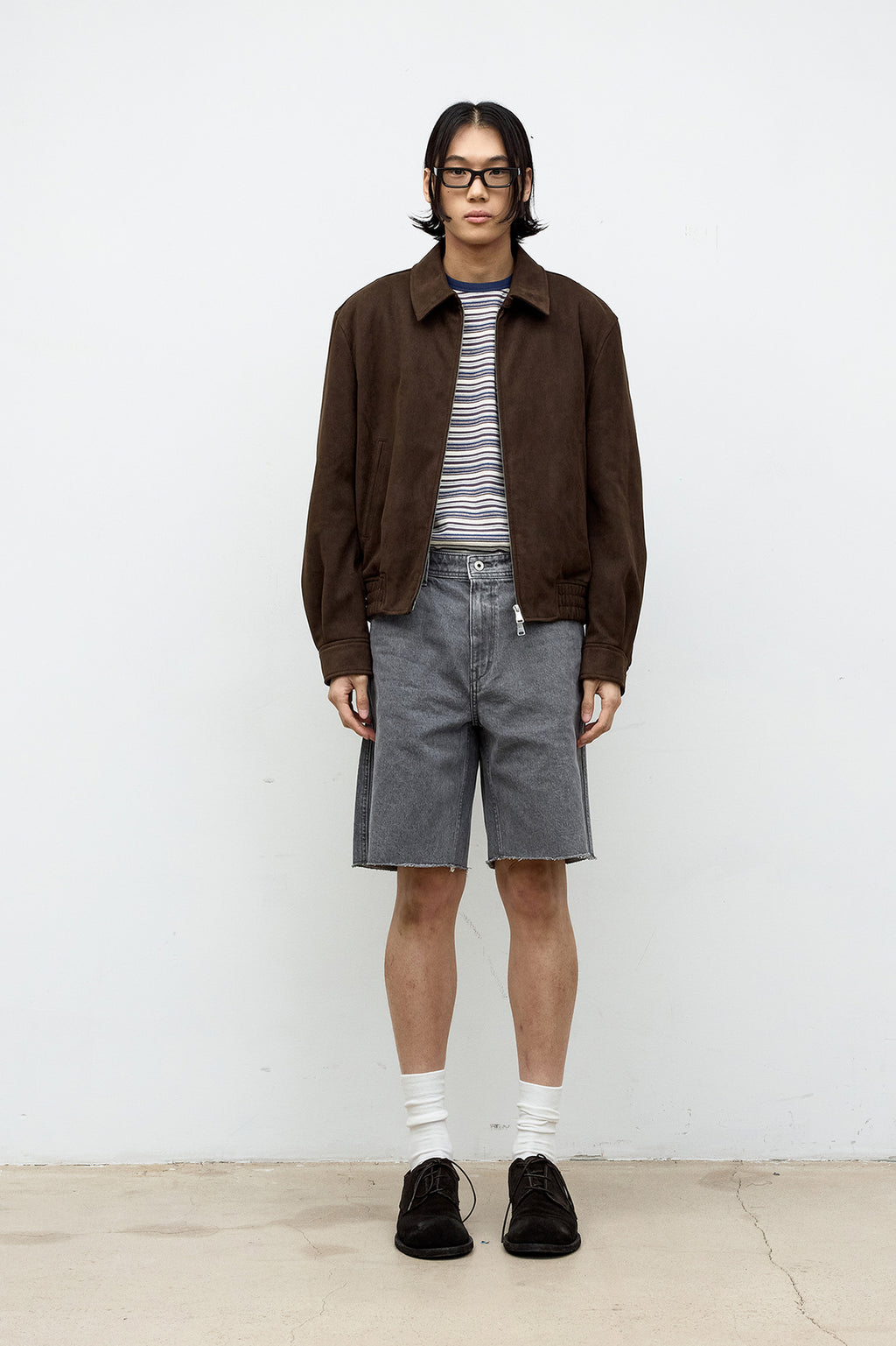 Coor - Quilted Fake Suede Swing Top Jacket (Dark Brown) product image 2 | TRAB K-Fashion Australia