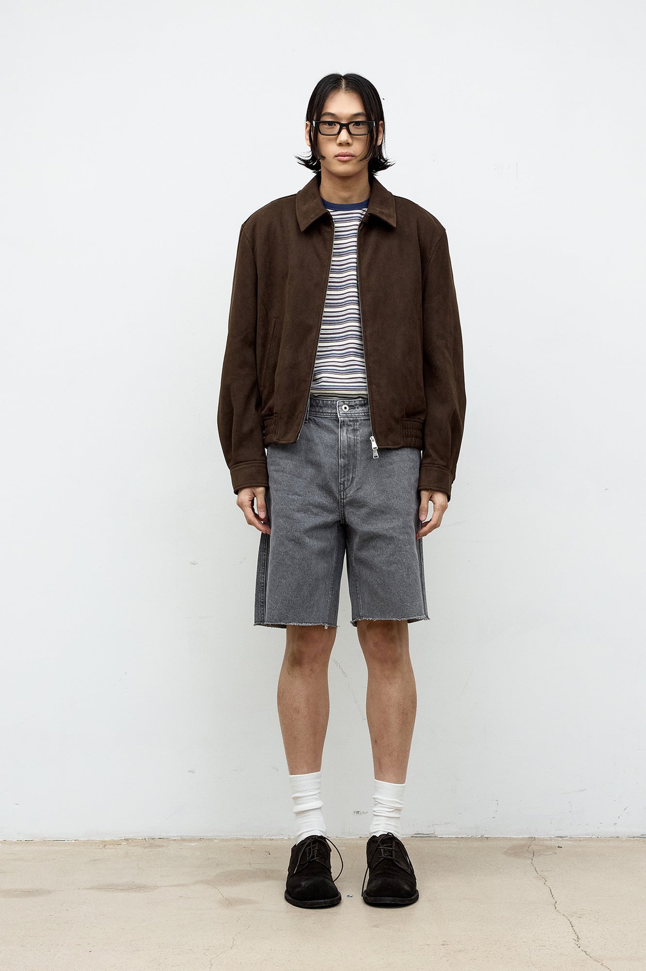 Coor - Quilted Fake Suede Swing Top Jacket (Dark Brown) product image 2 | TRAB K-Fashion Australia