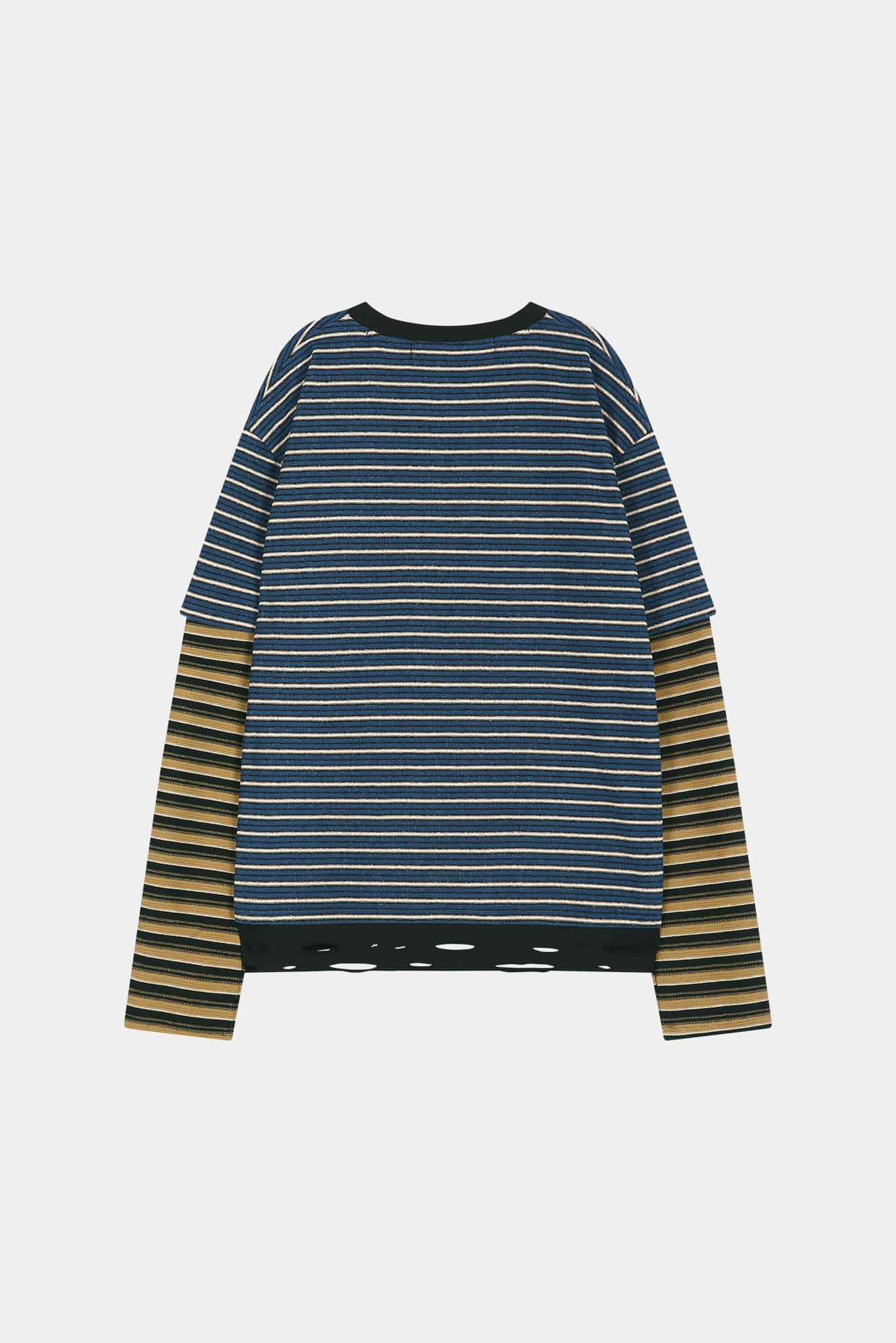 Andersson Bell - Unisex Stripe Layered Long Sleeve T-Shirt (blue) (Blue) product image 9 | TRAB K-Fashion Australia