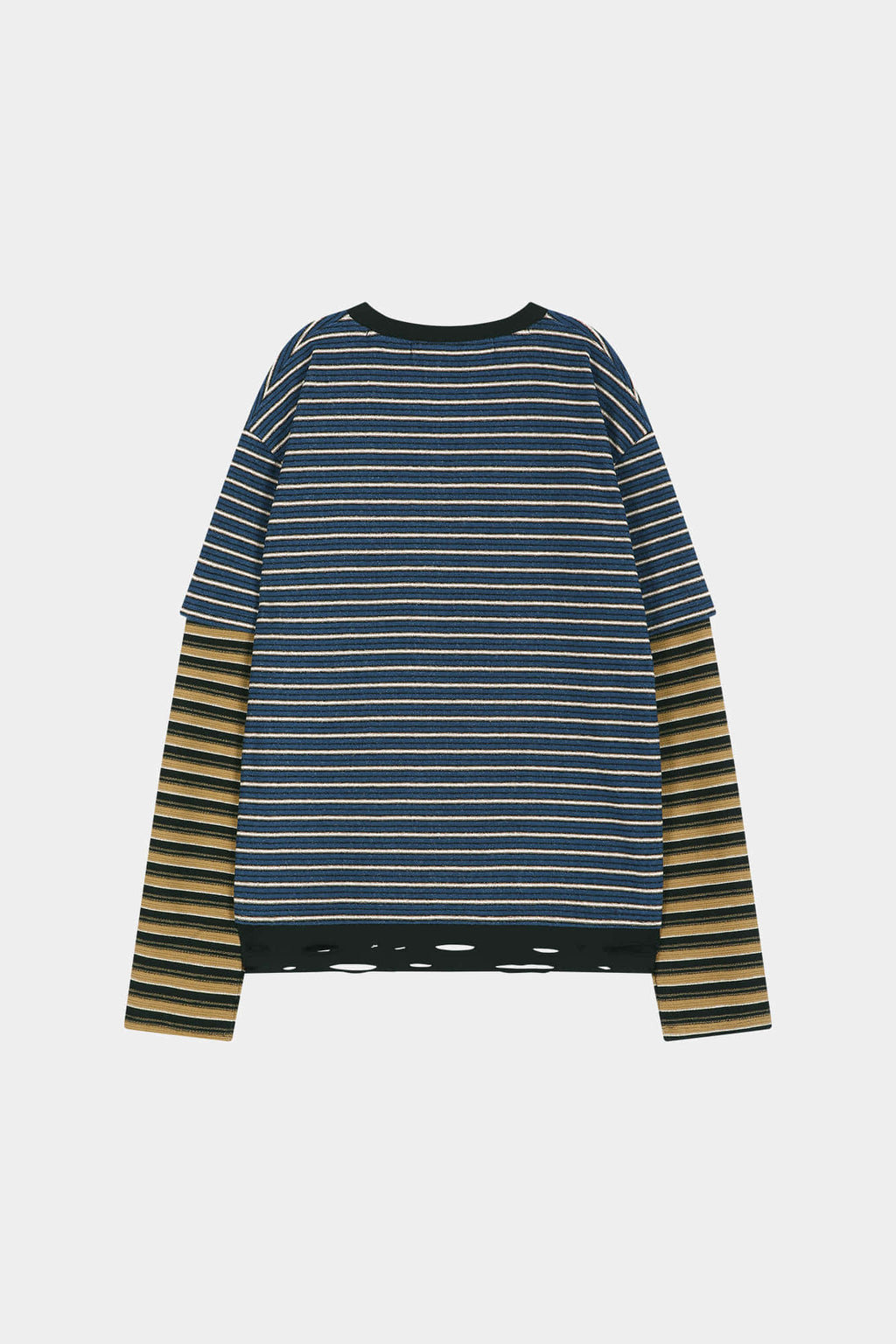 Andersson Bell - Unisex Stripe Layered Long Sleeve T-Shirt (blue) (Blue) product image 9 | TRAB K-Fashion Australia