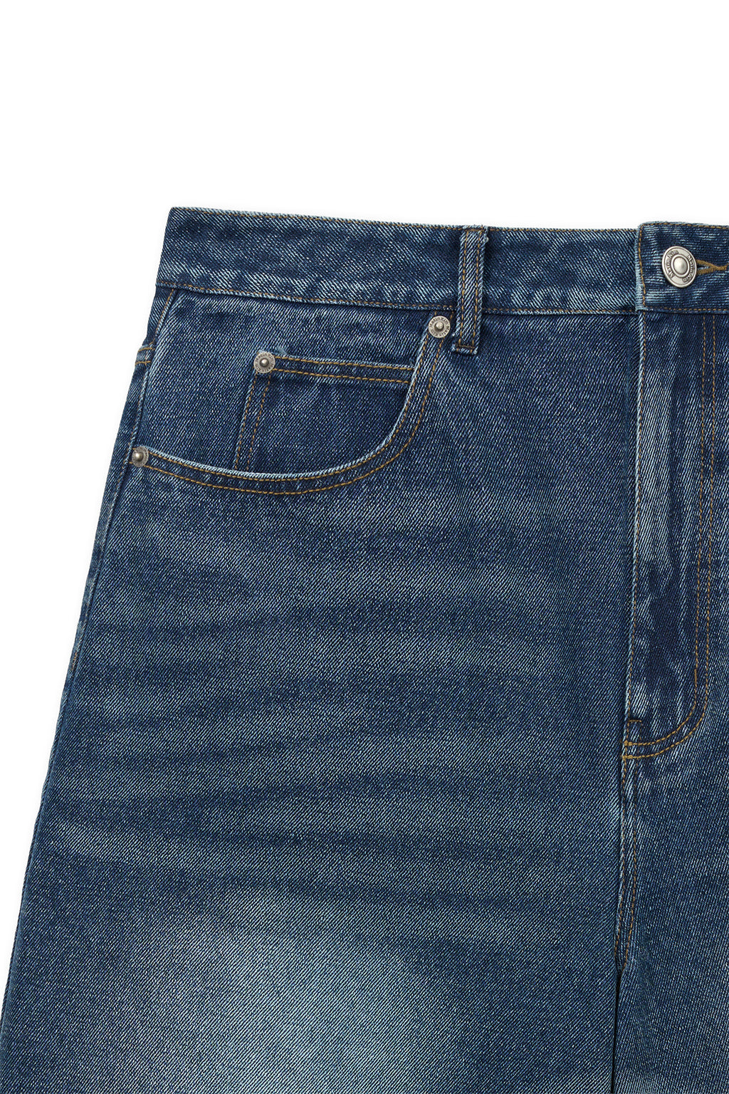 Matin Kim - Destroyed Bermuda Denim Pants (Navy) product image 3 | TRAB K-Fashion Australia