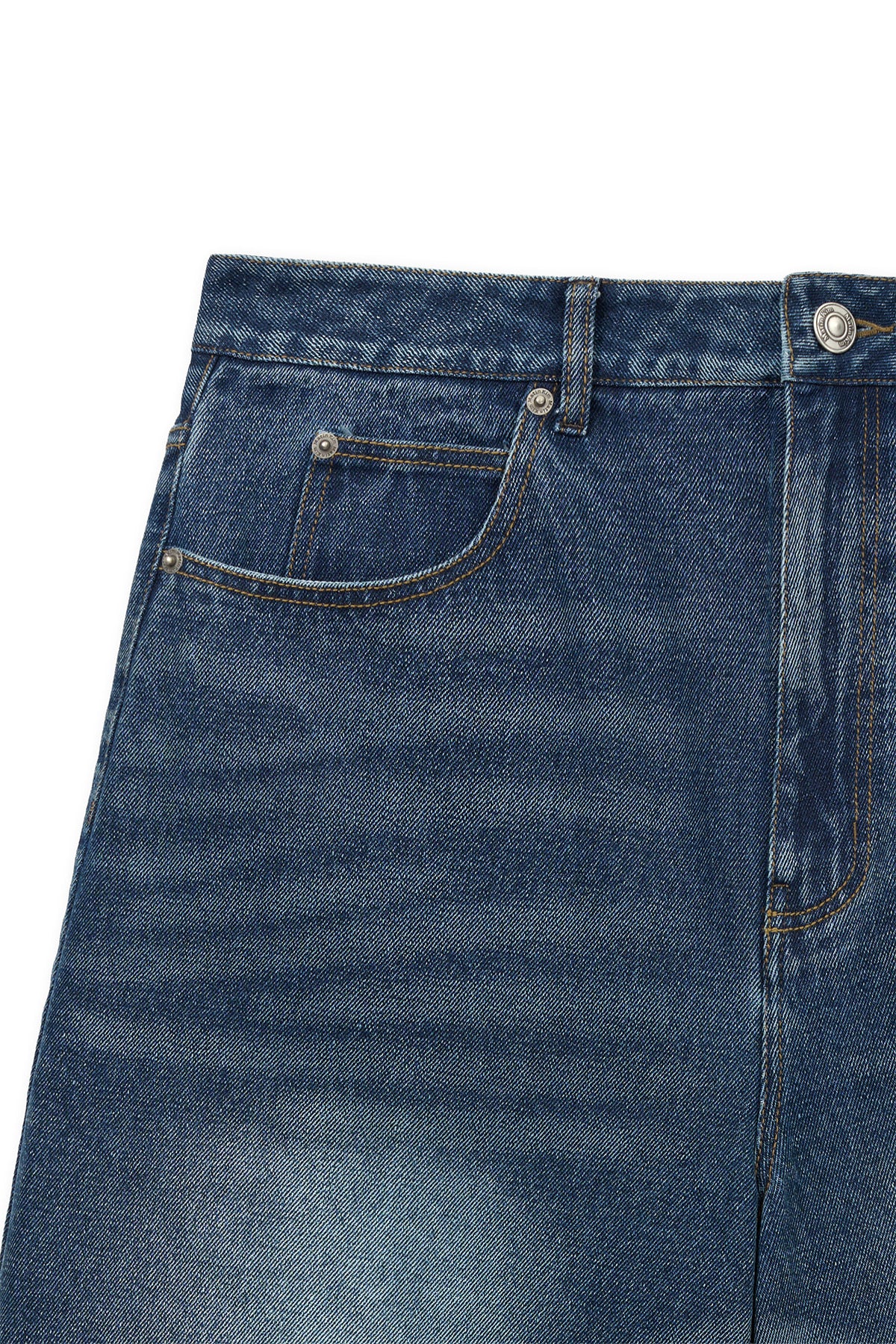 Matin Kim - Destroyed Bermuda Denim Pants (Navy) product image 3 | TRAB K-Fashion Australia