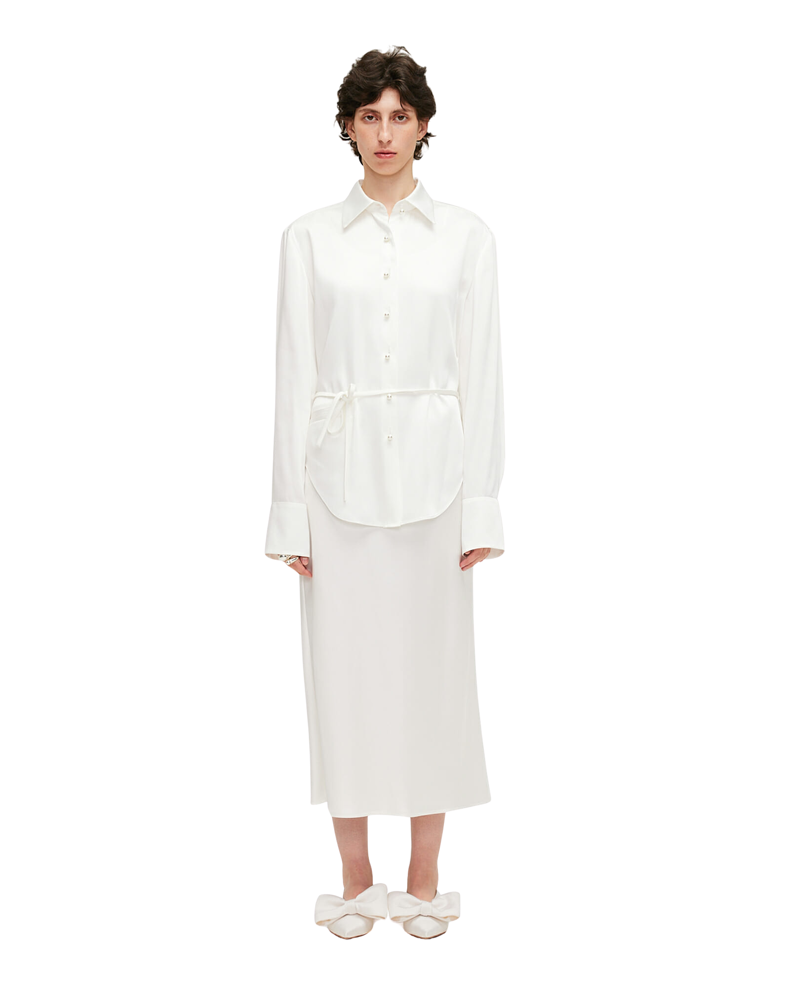 Kimhe Kim - Silk Shirt (White) product image 1 | TRAB K-Fashion Australia
