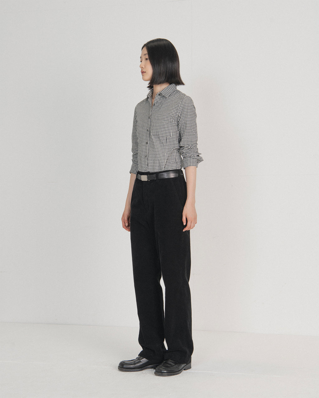Brownyard - Slim Check Shirt (Black Check) product image 2 | TRAB K-Fashion Australia