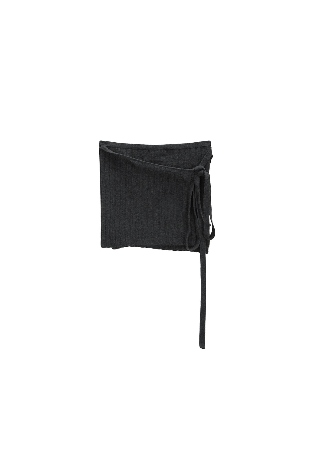 Matin Kim - Layered Knit String Wrap Skirt (Charcoal) product image 2 | TRAB K-Fashion Australia