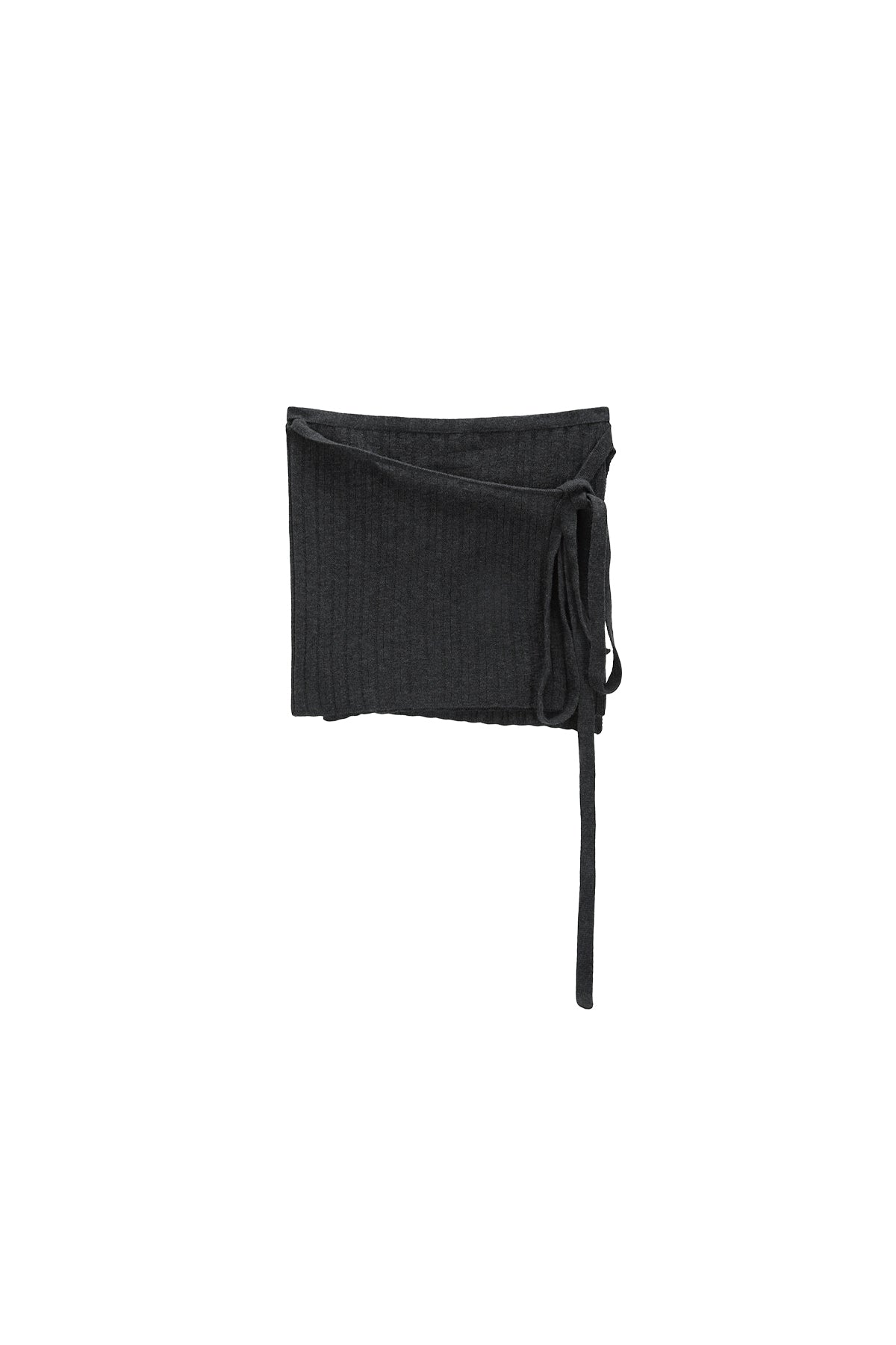 Matin Kim - Layered Knit String Wrap Skirt (Charcoal) product image 2 | TRAB K-Fashion Australia