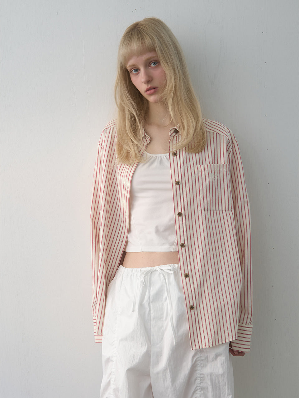 Kijun - Stripe Shirt Red Stripe product image 2 | TRAB K-Fashion Australia