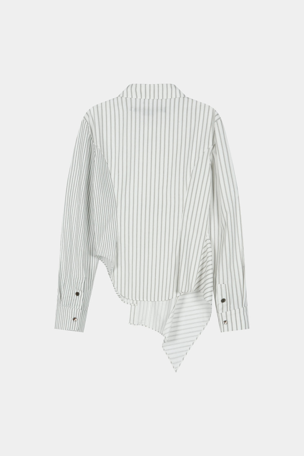 Andersson Bell - Asymmetric Studded Stripe Shirt (white) (White) product image 9 | TRAB K-Fashion Australia