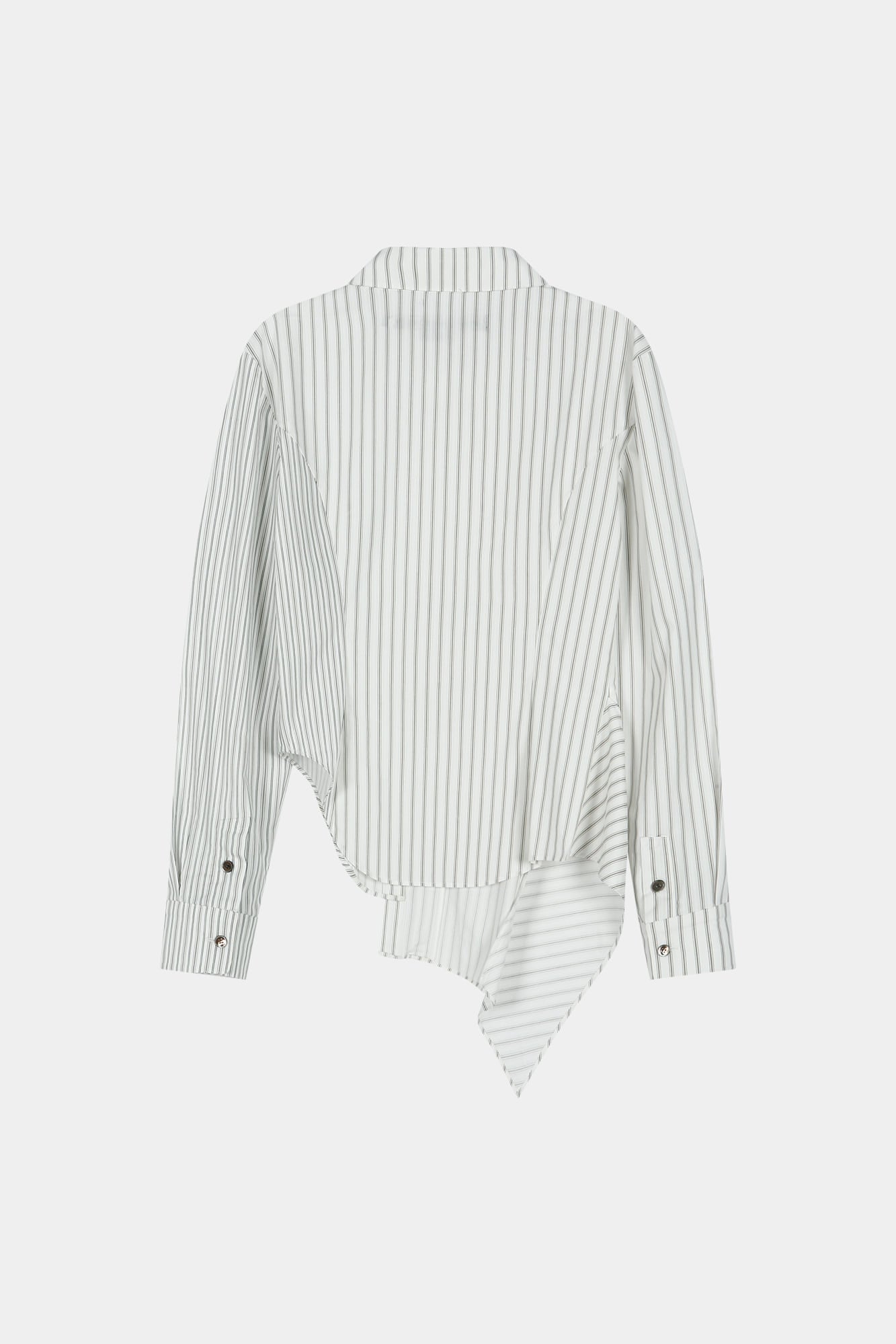 Andersson Bell - Asymmetric Studded Stripe Shirt (white) (White) product image 9 | TRAB K-Fashion Australia