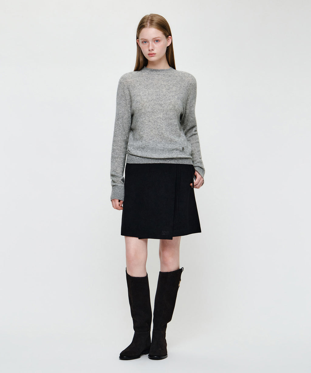 Marithe & Francois Girbaud - Premium Merino Wool Half Neck Knit (Heather Gray) product image 4 | TRAB K-Fashion Australia