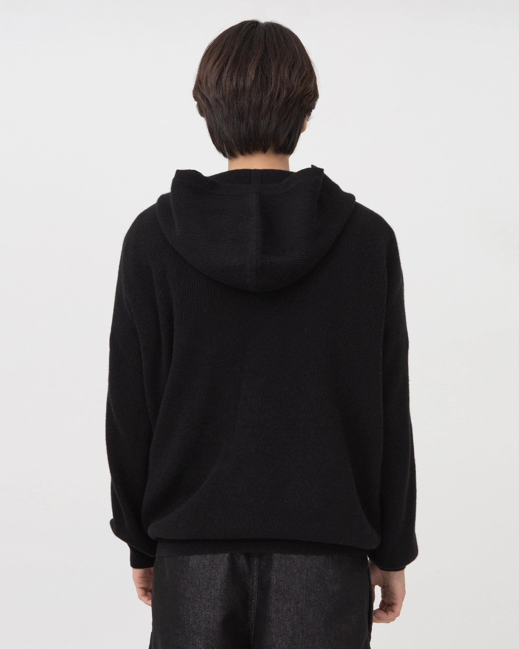 Brownyard - Cashmere Hood Half Zip Up (Black) product image 2 | TRAB K-Fashion Australia