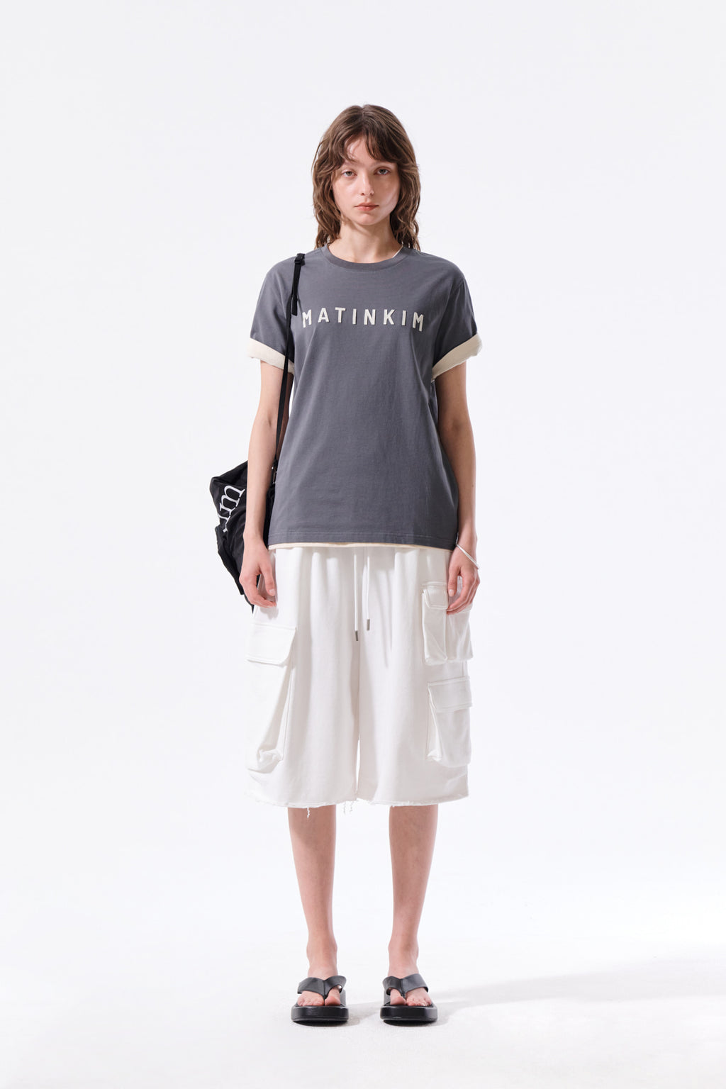 Matin Kim - Terry Utility Pocket Bermuda Pants (White) product image 10 | TRAB K-Fashion Australia