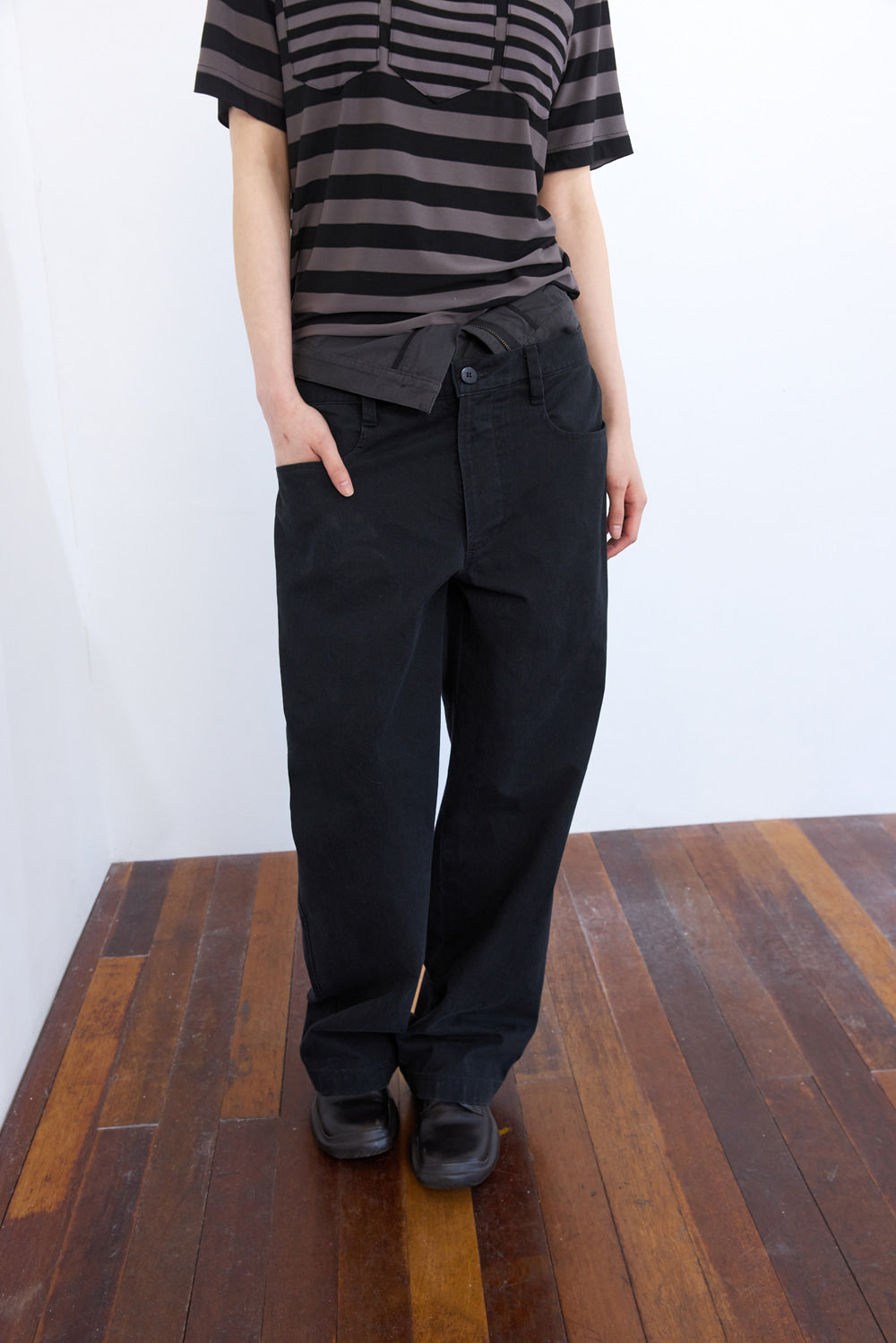 Hatchingroom - Double Waist Pants (Black) product image 14 | TRAB K-Fashion Australia