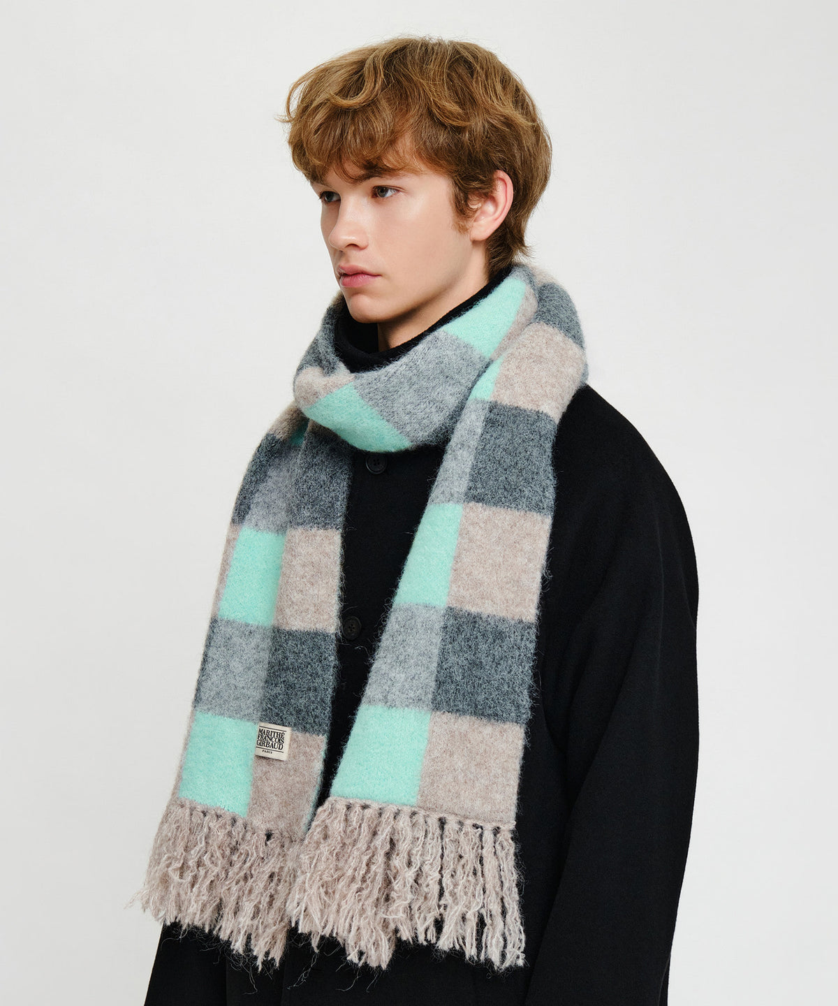 Marithe & Francois Girbaud - Classic Logo Fuzzy Knit Muffler (Mint) product image 6 | TRAB K-Fashion Australia