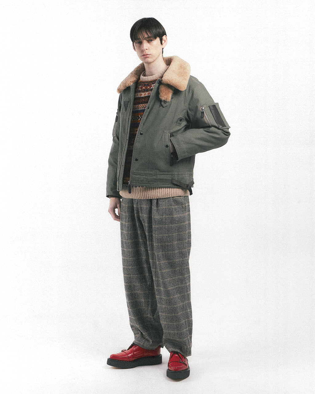 Eastlogue - Shearling Royal Flight Jumper (Olive) product image 4 | TRAB K-Fashion Australia