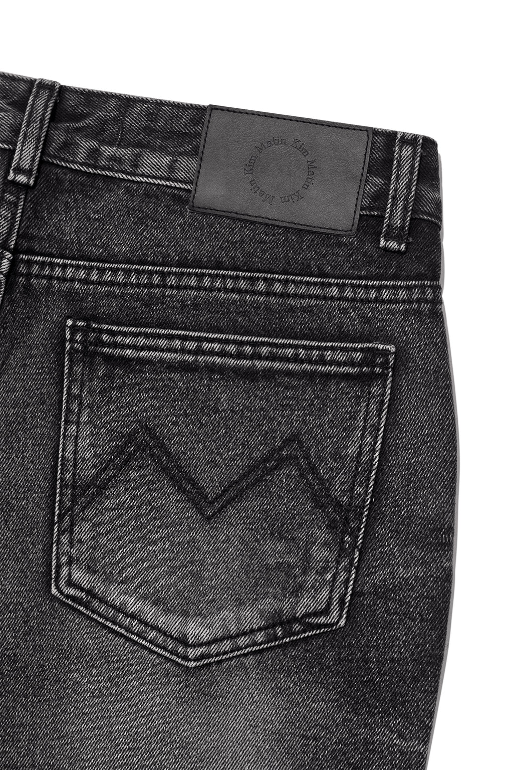 Matin Kim - Deep Washed Semi Boots Cut Denim Pants (Charcoal) product image 6 | TRAB K-Fashion Australia