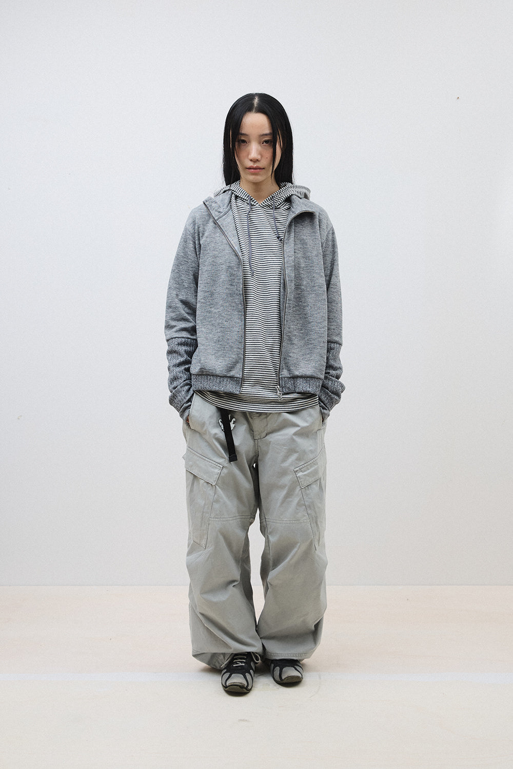 Hatchingroom - Double Sleeve Track Cardigan (M.Grey) product image 3 | TRAB K-Fashion Australia