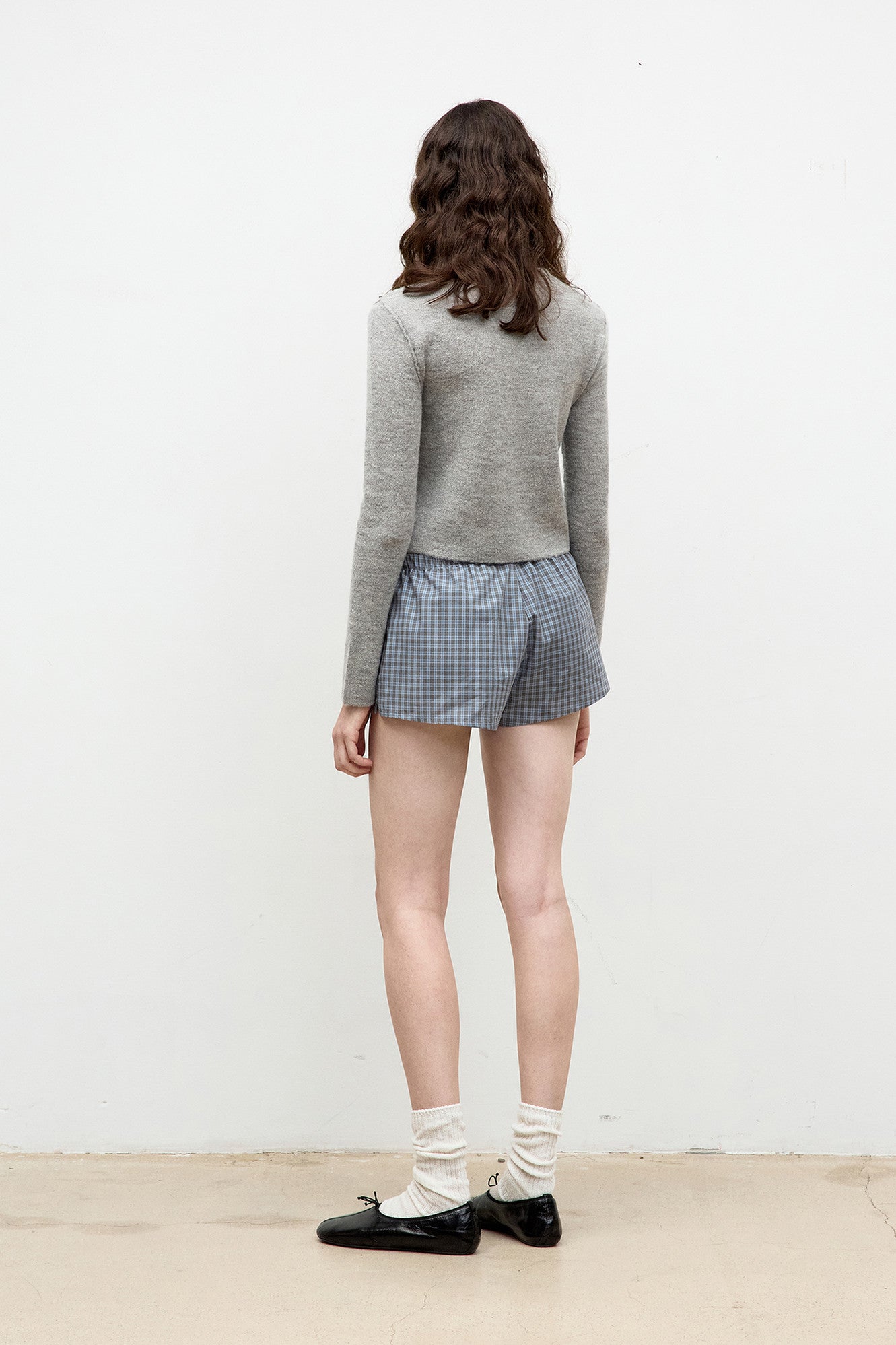Coor - Double Layer Crop Cardigan (Melange Gray) product image 4 | TRAB K-Fashion Australia
