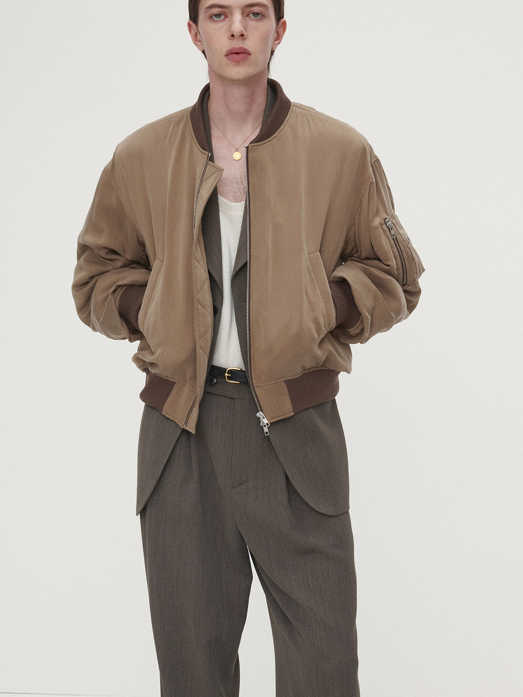 Tonywack - Rayon Twill Bomber Jacket (Sage) product image 1 | TRAB K-Fashion Australia