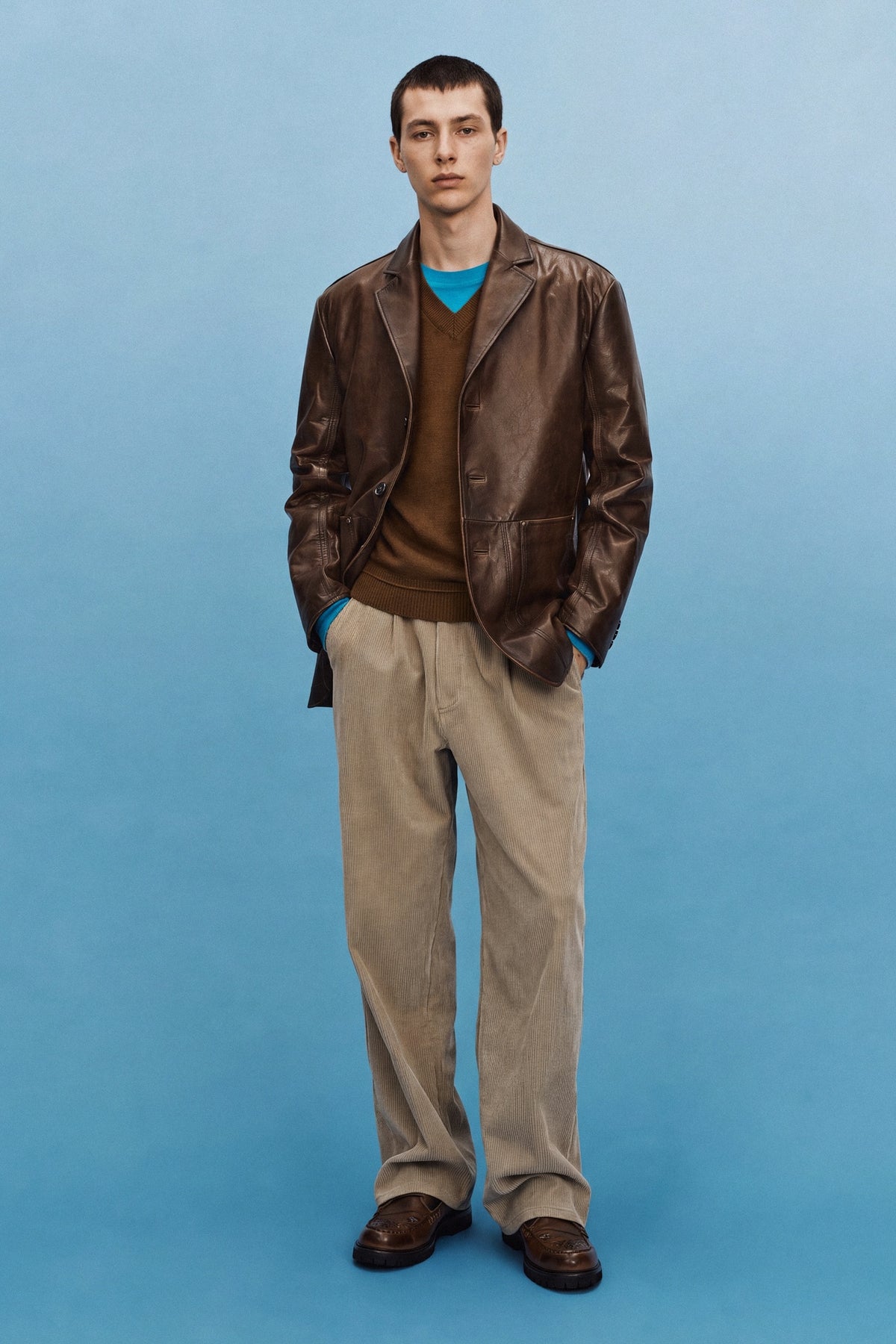Andersson Bell - Crossover Wide-Leg Corduroy Trousers (Cream) product image 2 | TRAB K-Fashion Australia