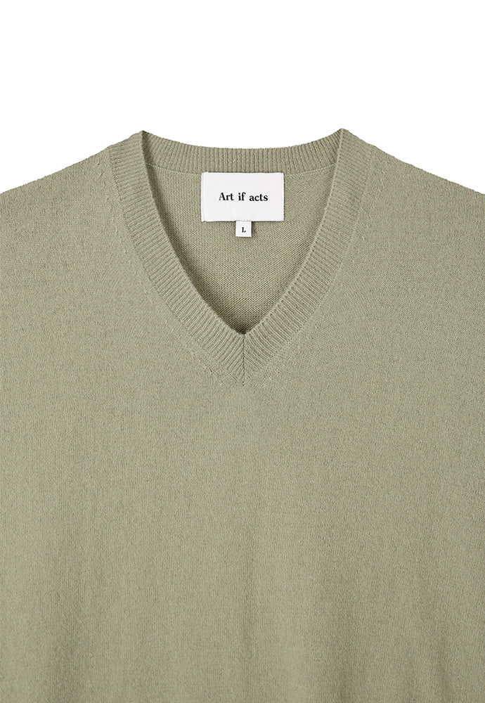 Art if acts - Cashmere V-Neck Knit (Matcha) product image 8 | TRAB K-Fashion Australia