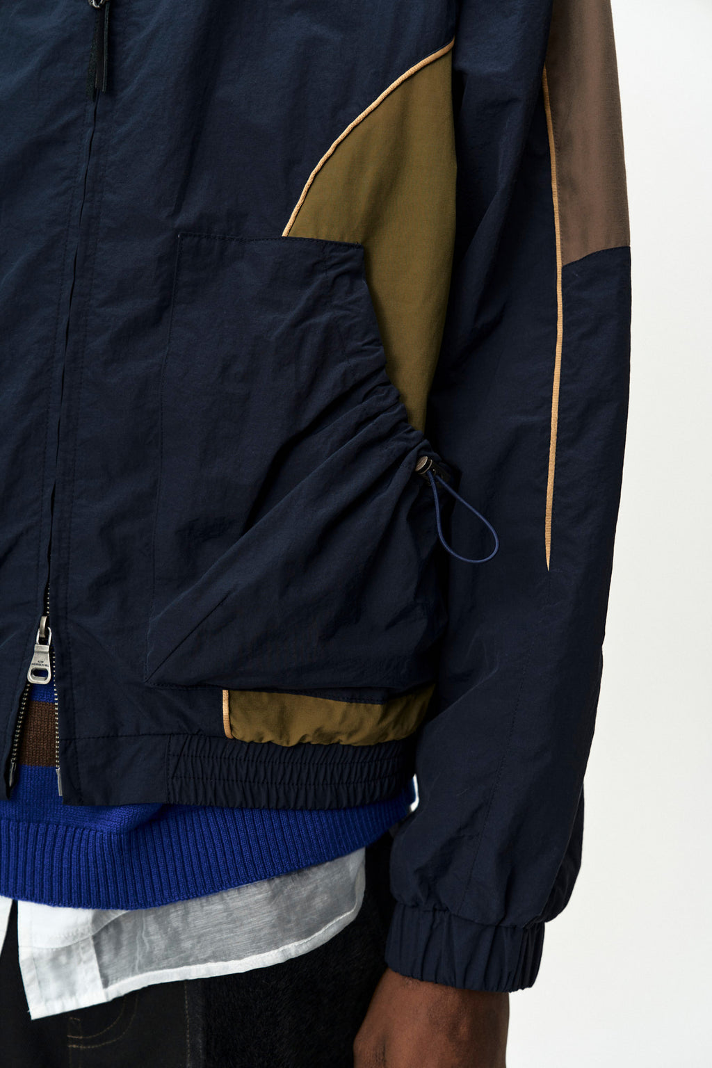 Andersson Bell - Unisex Color Block Nylon Track Jacket (Navy/Khaki) product image 6 | TRAB K-Fashion Australia