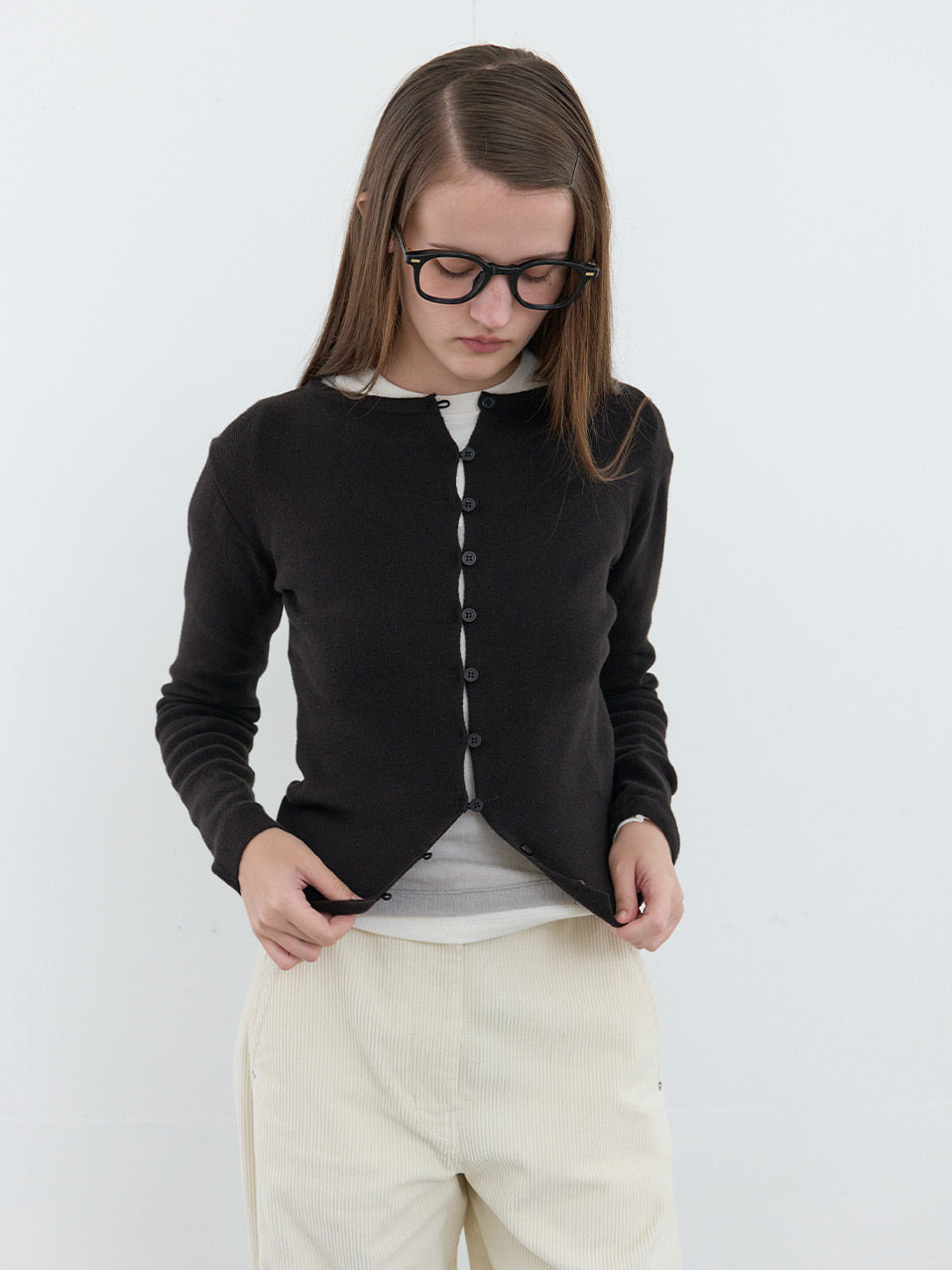 Kijun - Button Up Knit Top (Black) product image 5 | TRAB K-Fashion Australia